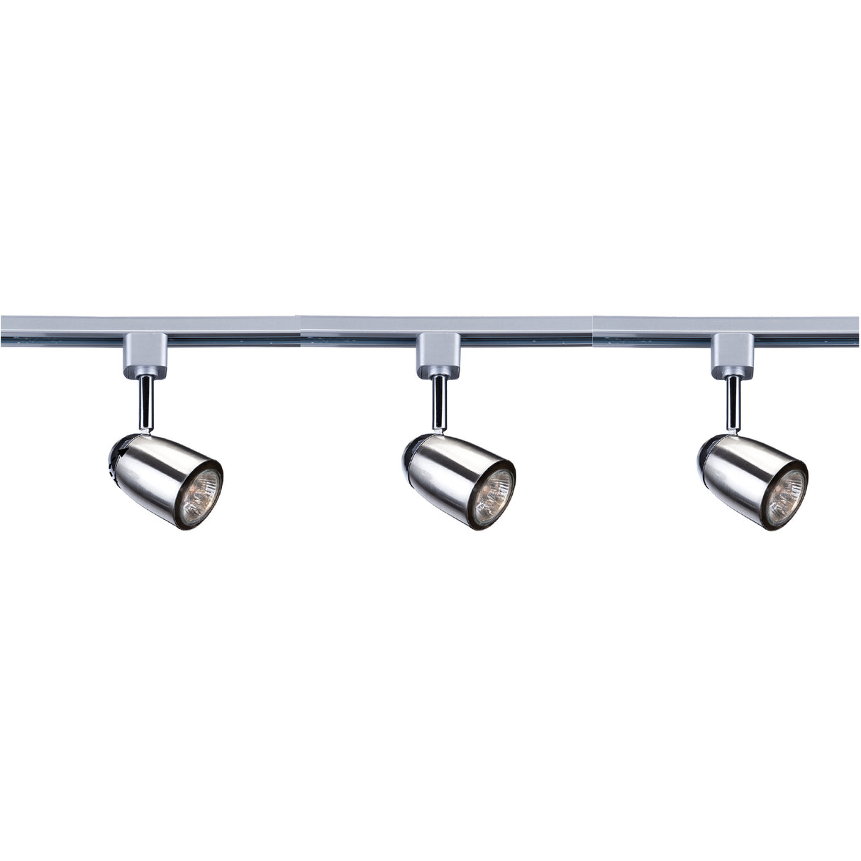 Searchlight Electric Track & Spot Pack- 3 Silver Heads, 1m Track, 2 Way Connector 51018SS