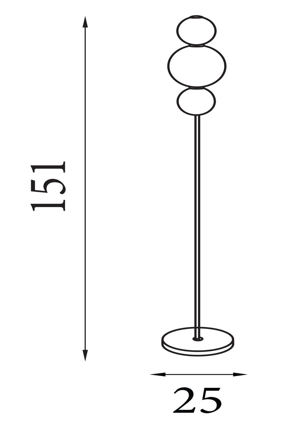 Searchlight Electric Snowball 3Lt Floor Lamp - Chrome Metal & Opal Glass 51021-3CC