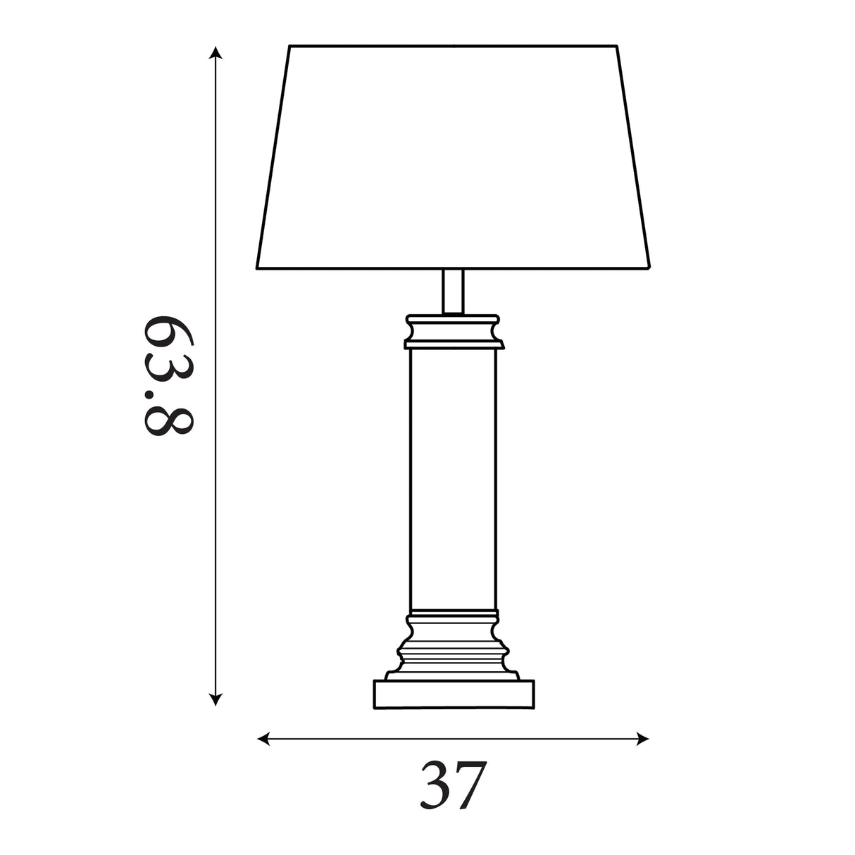 Searchlight Electric Pedestal Table Lamp - Antique Brass, Glass & Cream Fabric 5141AB