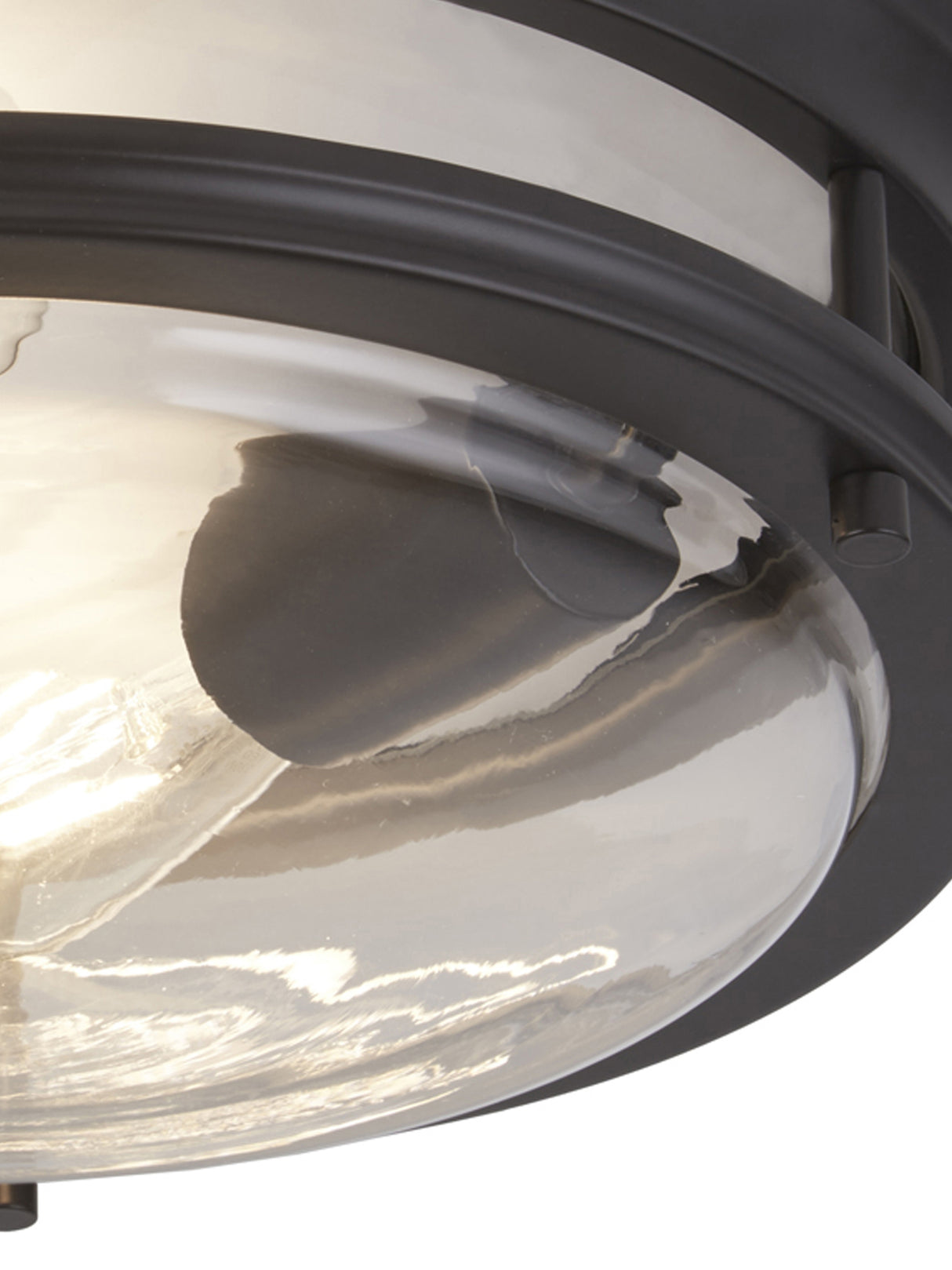 Searchlight Electric Glasgow 2Lt Flush - Black Metal & Clear Glass 5182BK