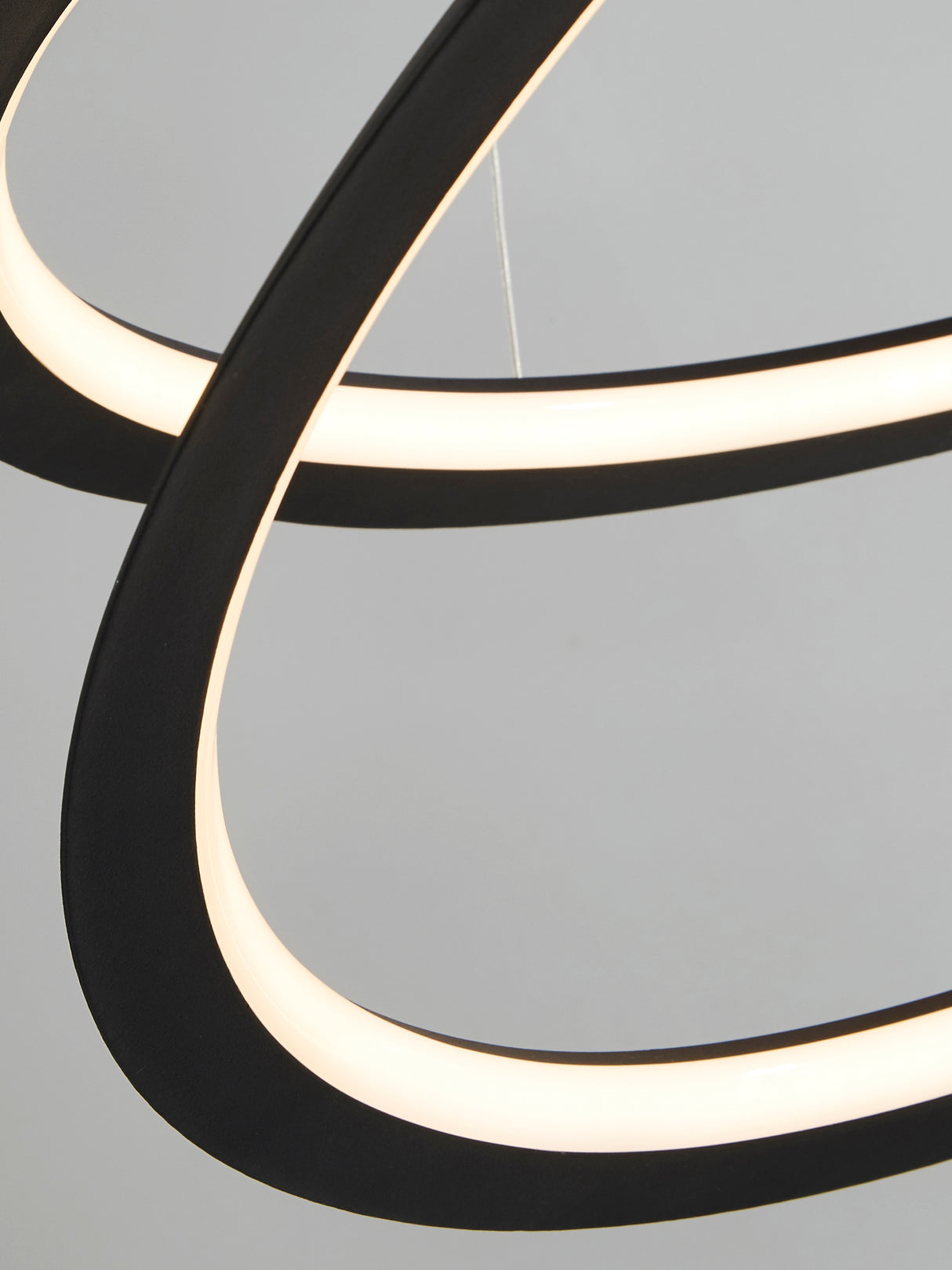 Searchlight Electric Swirl II Pendant - Sand Black Metal & Opal 51871-1BK