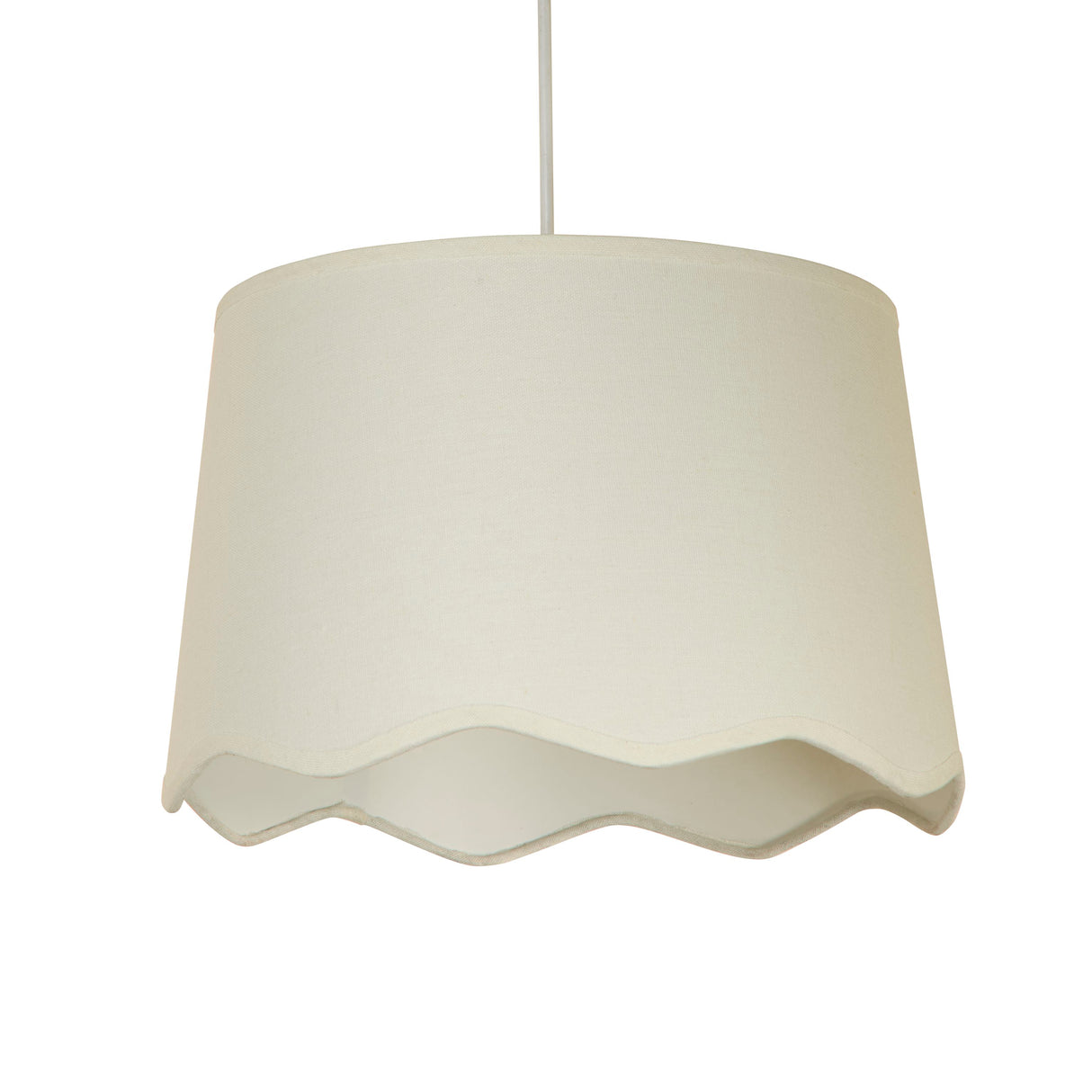 Searchlight Electric Evan Ivory Scallop Linen Shade 53103
