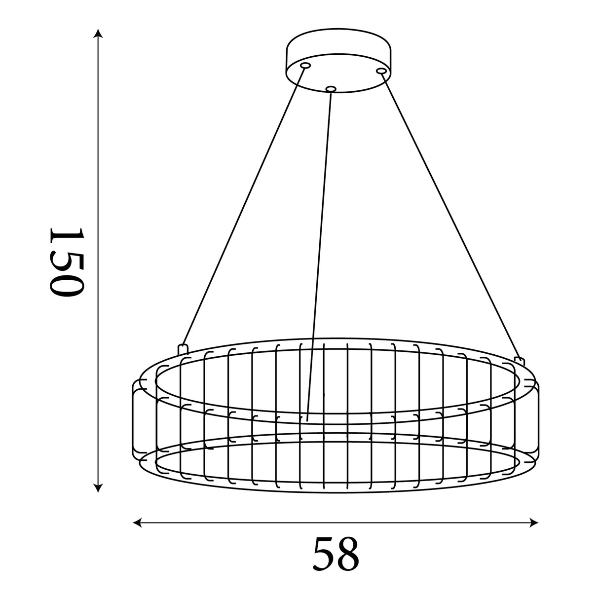 Searchlight Electric Circolo Cage Drum Pendant - Black Metal & White Silicon 54214-1BK