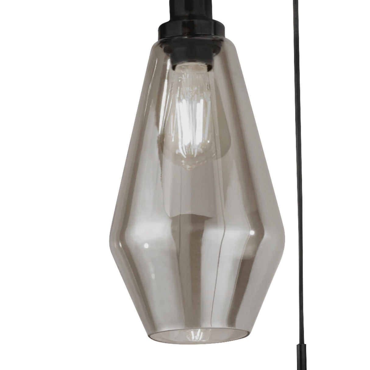 Searchlight Electric Mia 3Lt Multi-Drop Pendant - Black Metal & Smoked Glass 5423-3BK