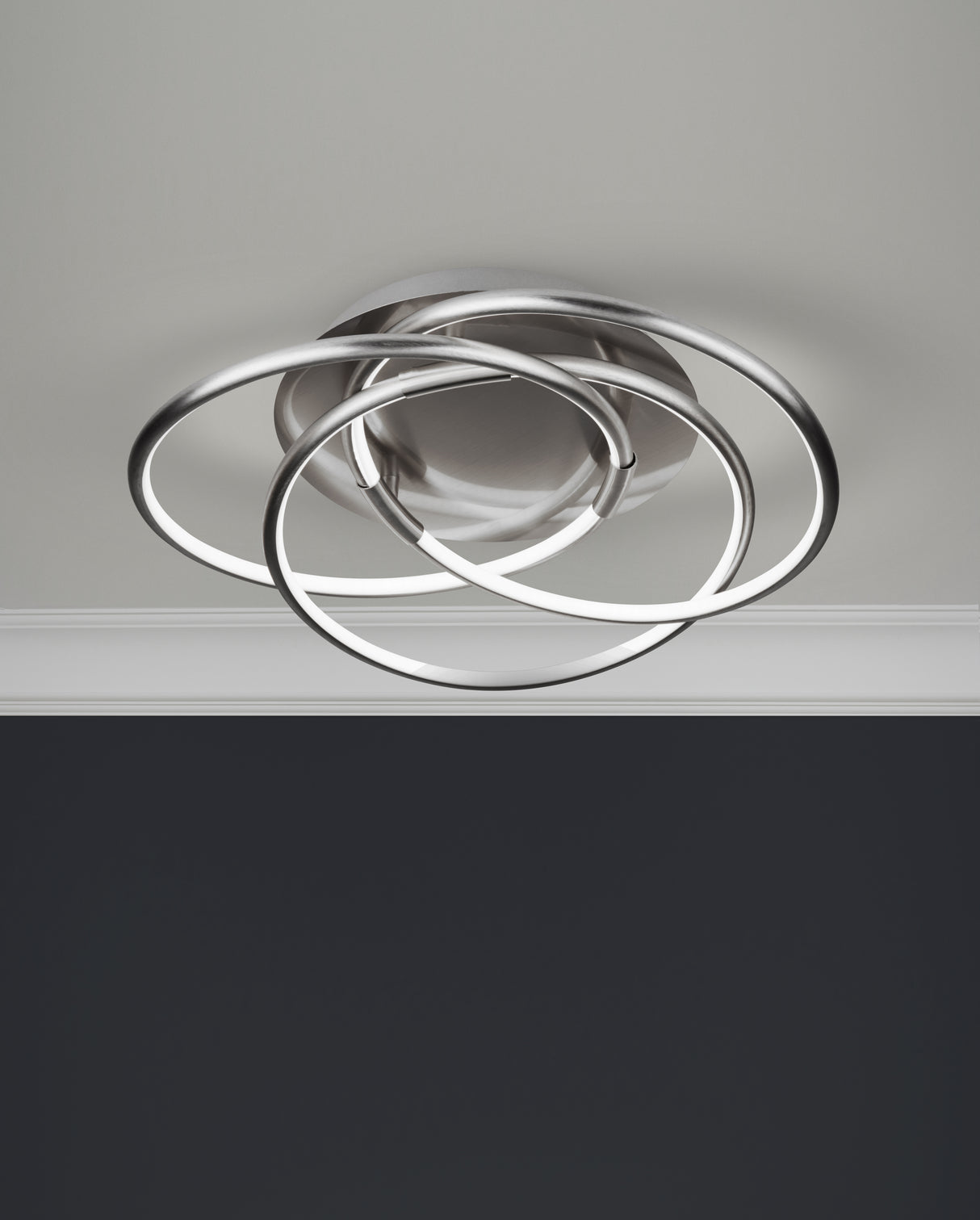 Searchlight Electric Magic LED Flush - Satin Silver 5501SS