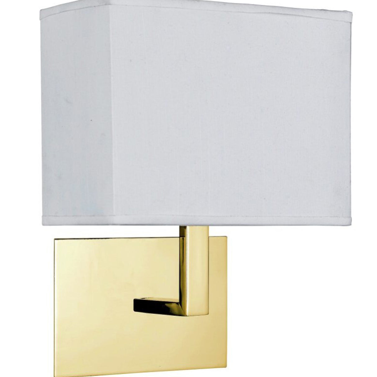 Searchlight Electric Hotel Wall Light - Satin Brass Metal & White Fabric Shade 5519SB