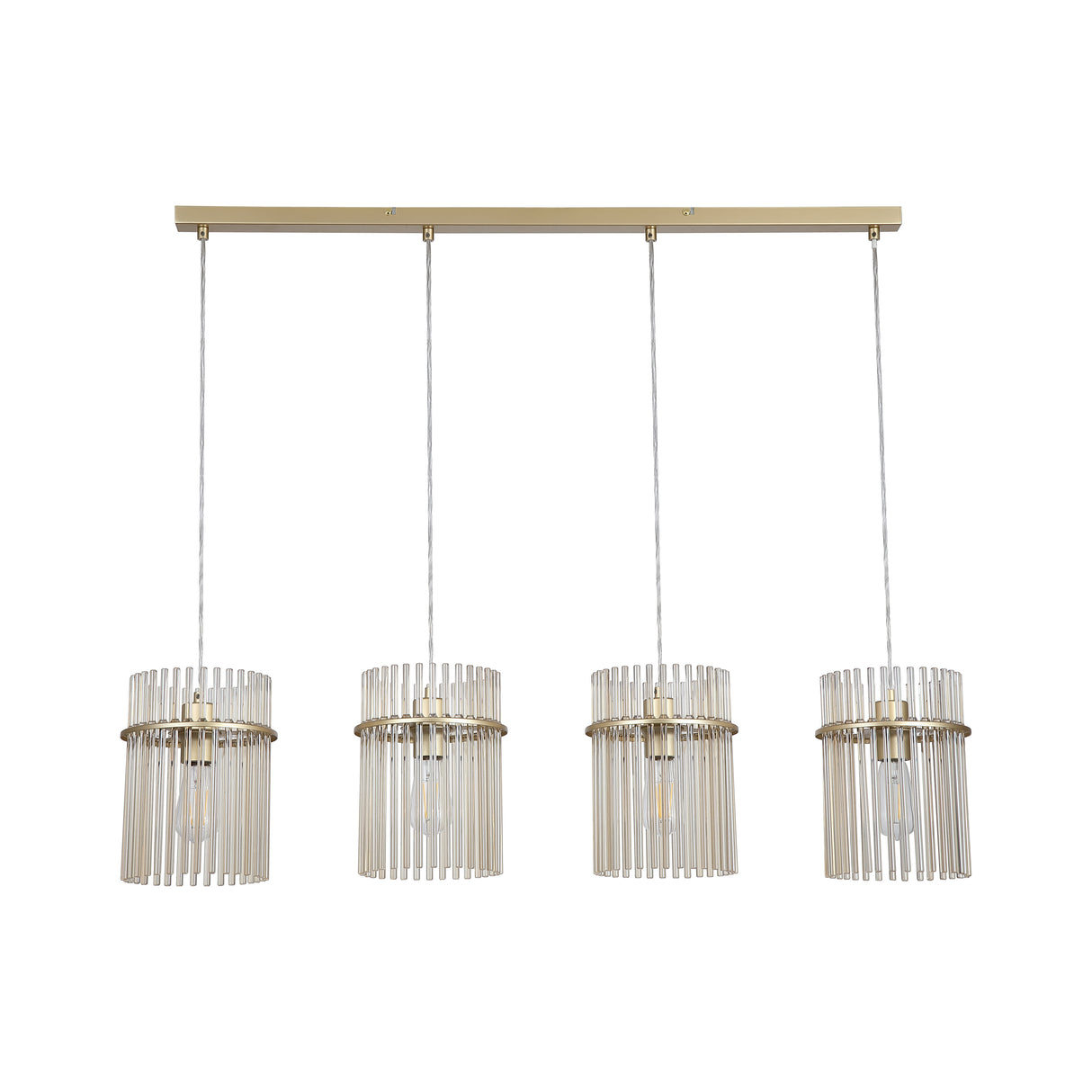 Searchlight Electric Swizzle 4Lt Bar Pendant, Gold Metal with Champagne Rods 55620-4CP