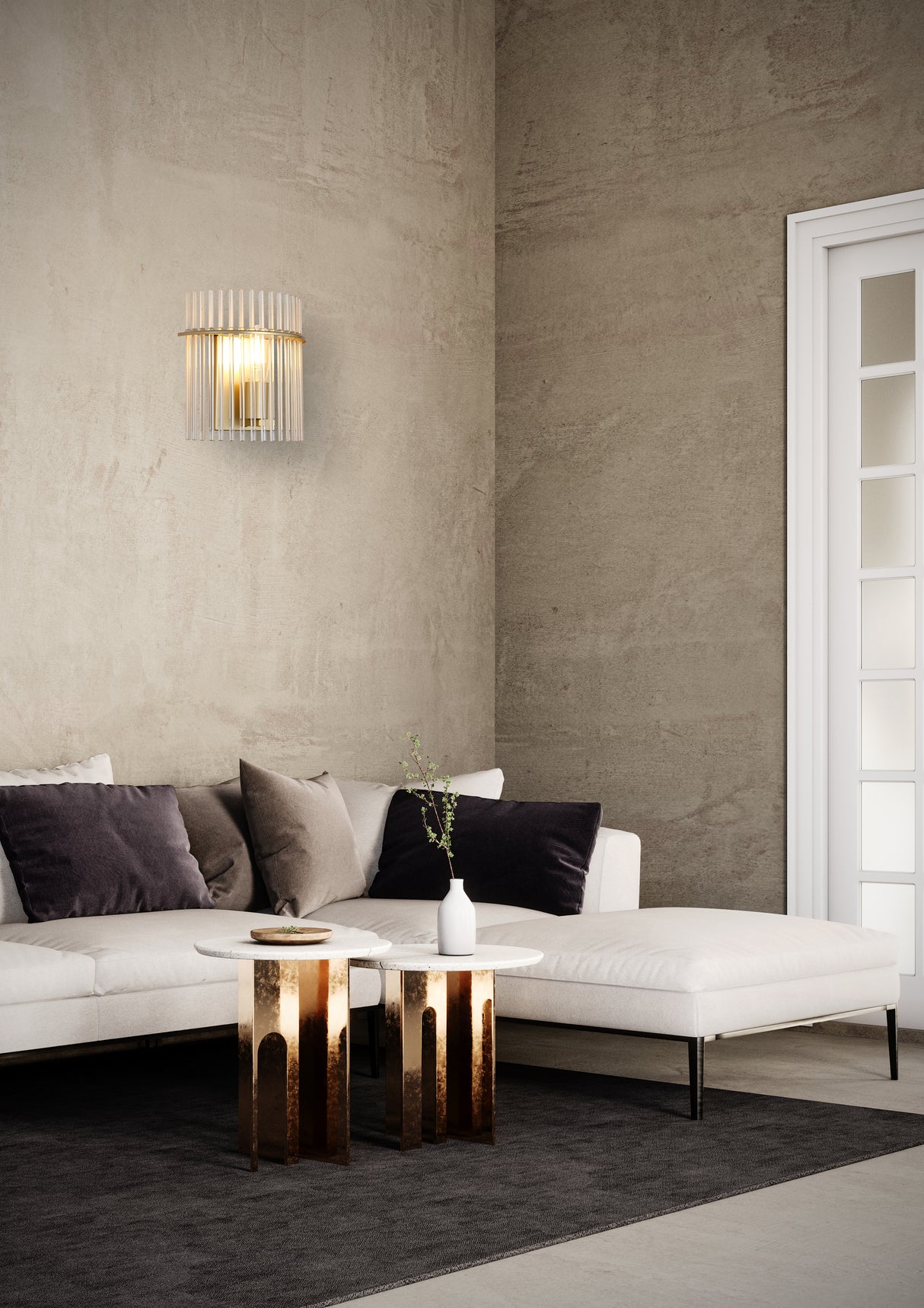 Searchlight Electric Swizzle 1Lt Wall Light, Gold Metal with Champagne Rods 55625CP
