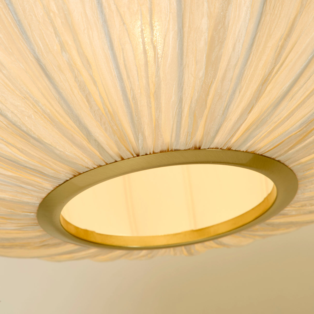 Searchlight Electric Bonnie 1Lt Pendant Satin Brass Metal & Ivory Satin Shade 55712
