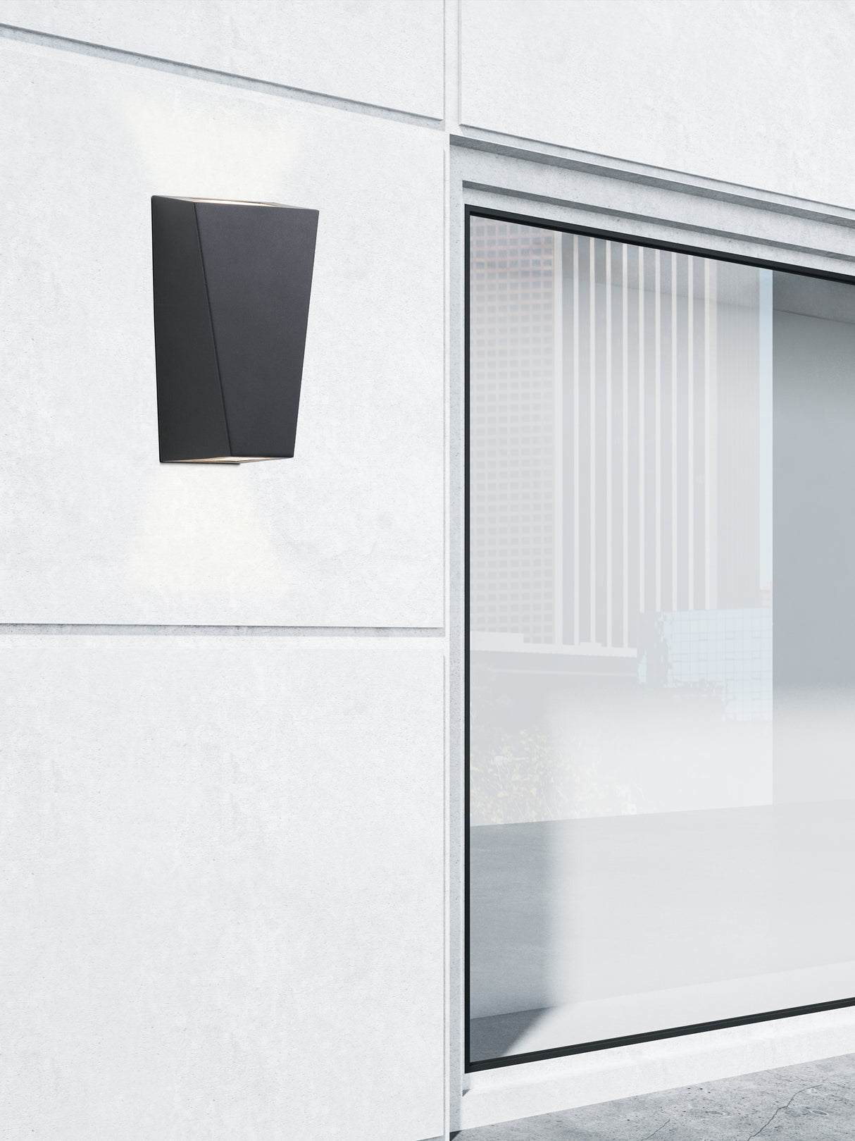 Searchlight Electric Sheffield Outdoor Wall Light - Black Metal & Glass 5600-2BK-LED