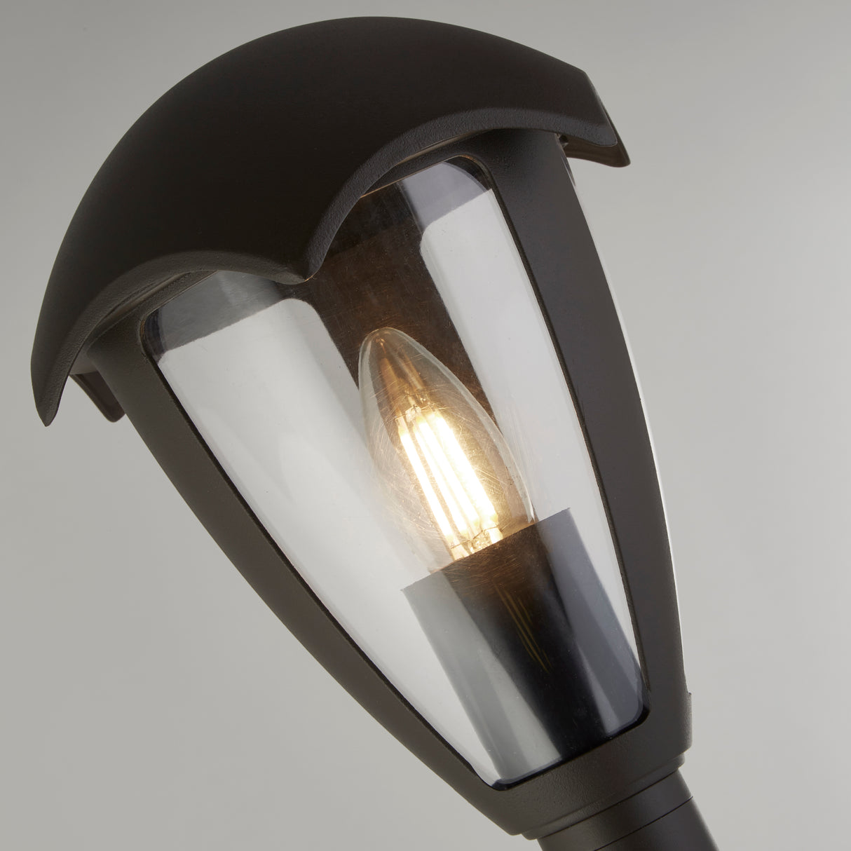 Searchlight Electric Bluebell Outdoor Post - Grey Metal & Clear Polycarb 57892-970