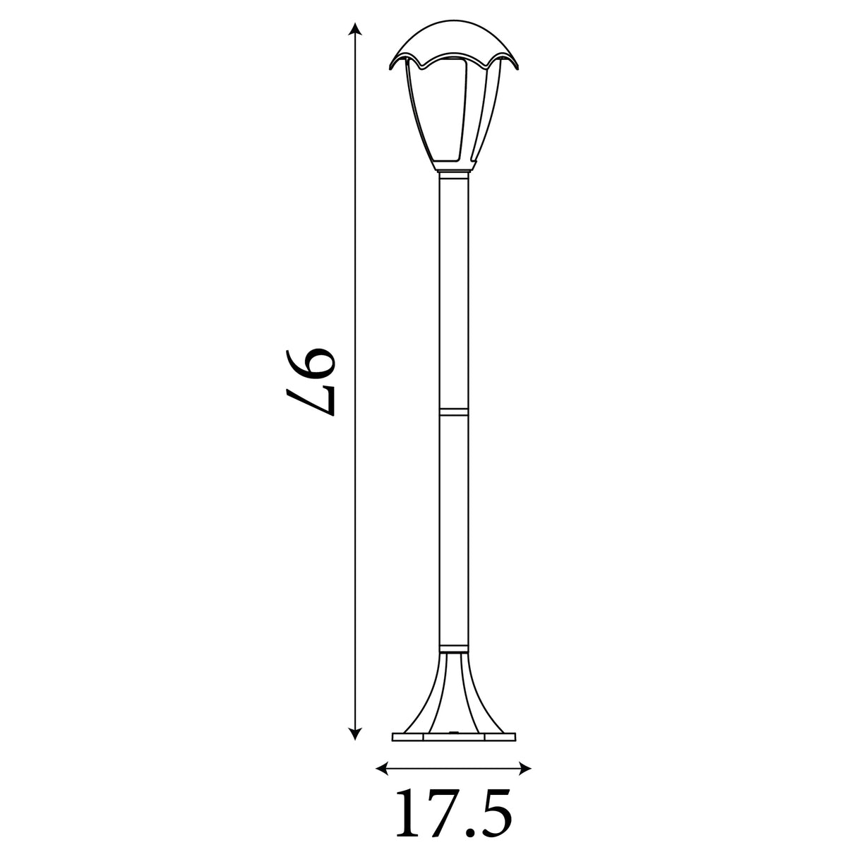Searchlight Electric Bluebell Outdoor Post - Grey Metal & Clear Polycarb 57892-970