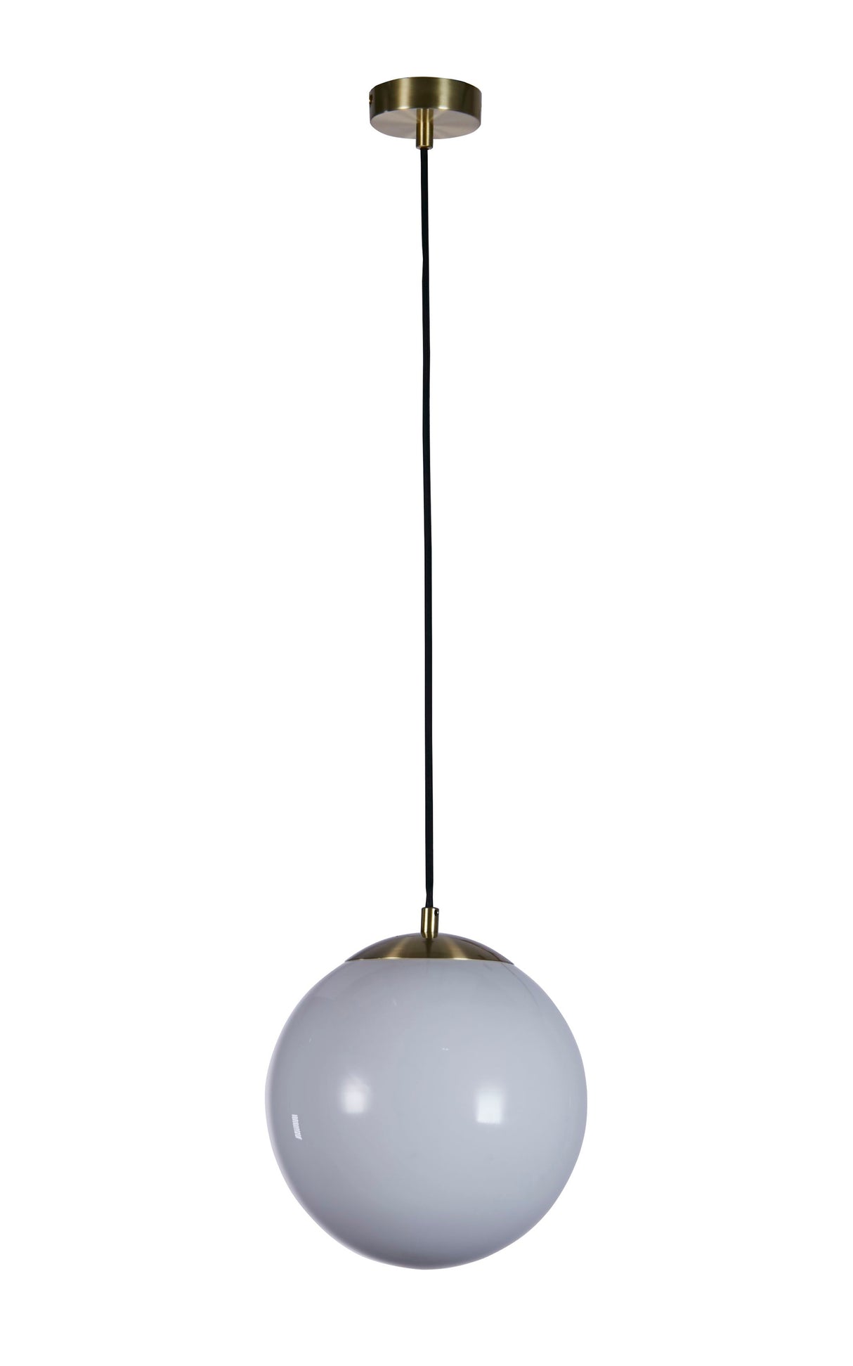Searchlight Electric Atom II Pendant - Satin Brass & Opal Glass 6077SB