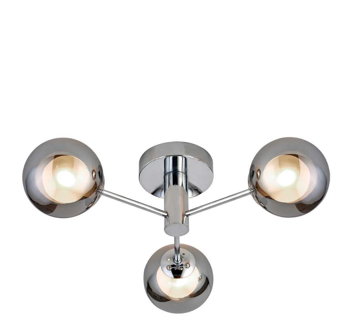 Oscar 3Lt Flush - Chrome Metal & Smoked Glass