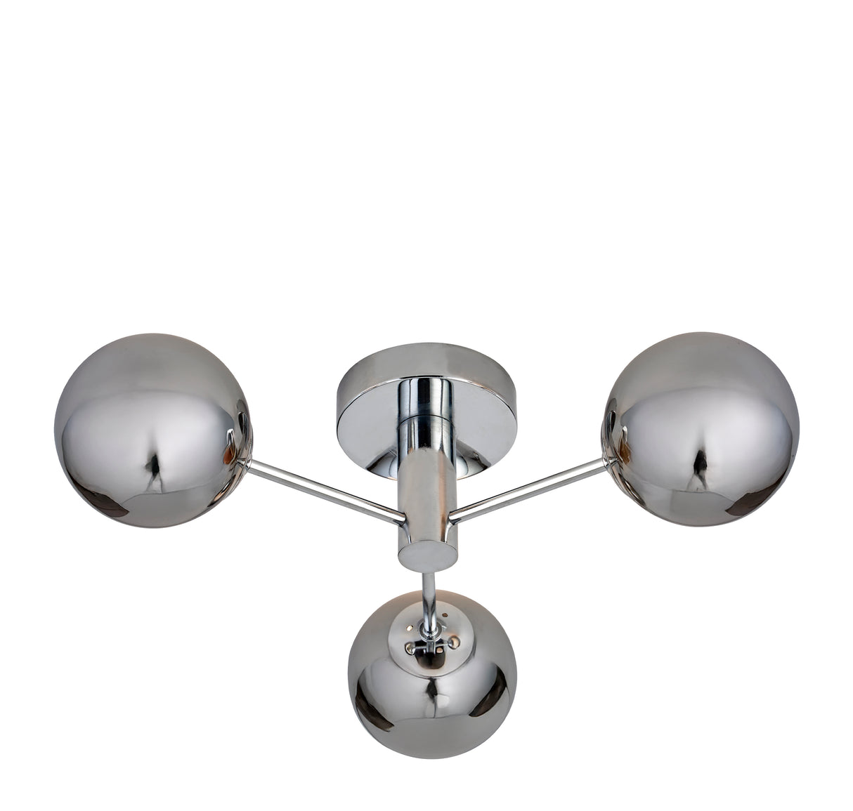 Searchlight Electric Oscar 3Lt Flush - Chrome Metal & Smoked Glass 60812-3SM