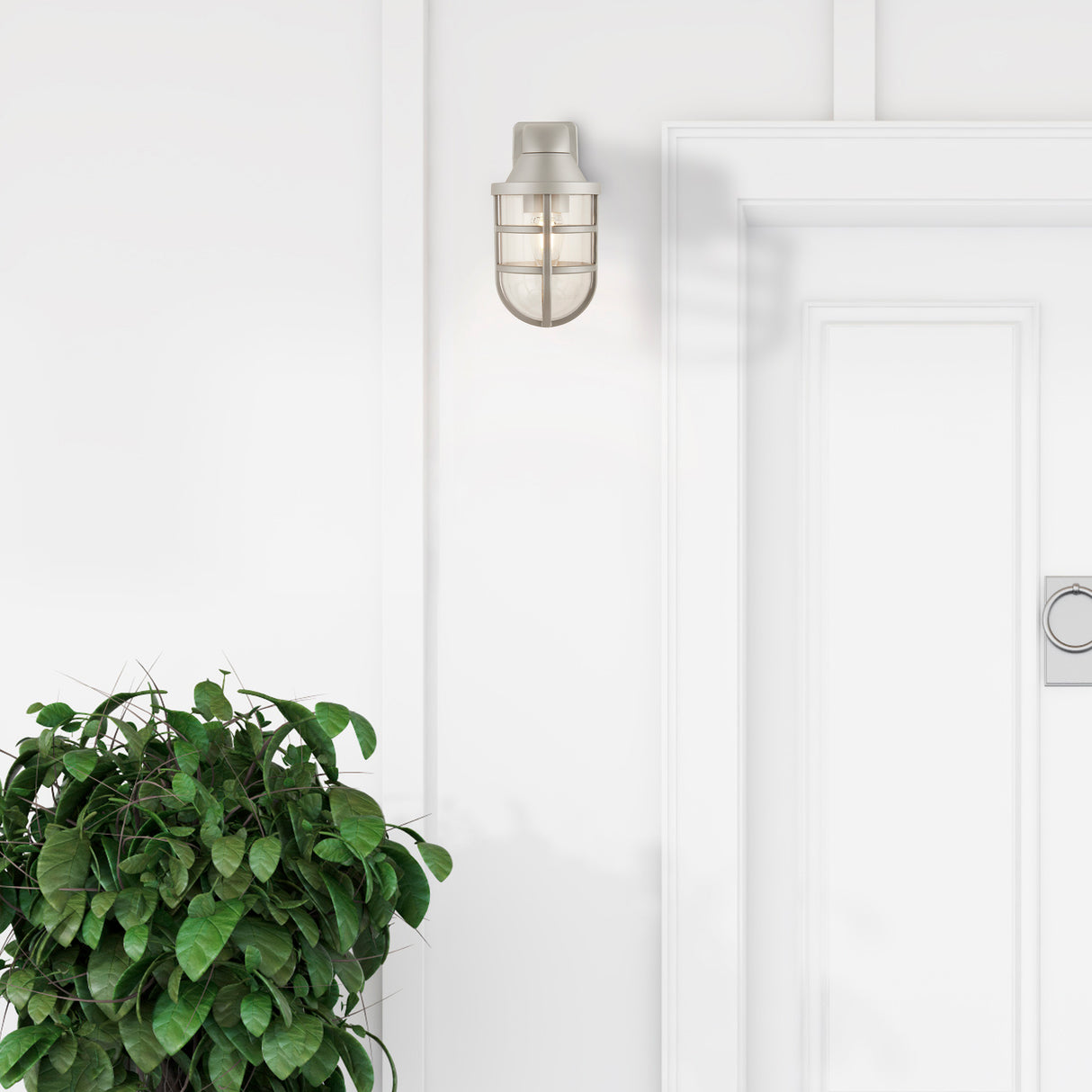 Searchlight Electric Seaside Outdoor Wall Light - Silver Plastic 61133SI