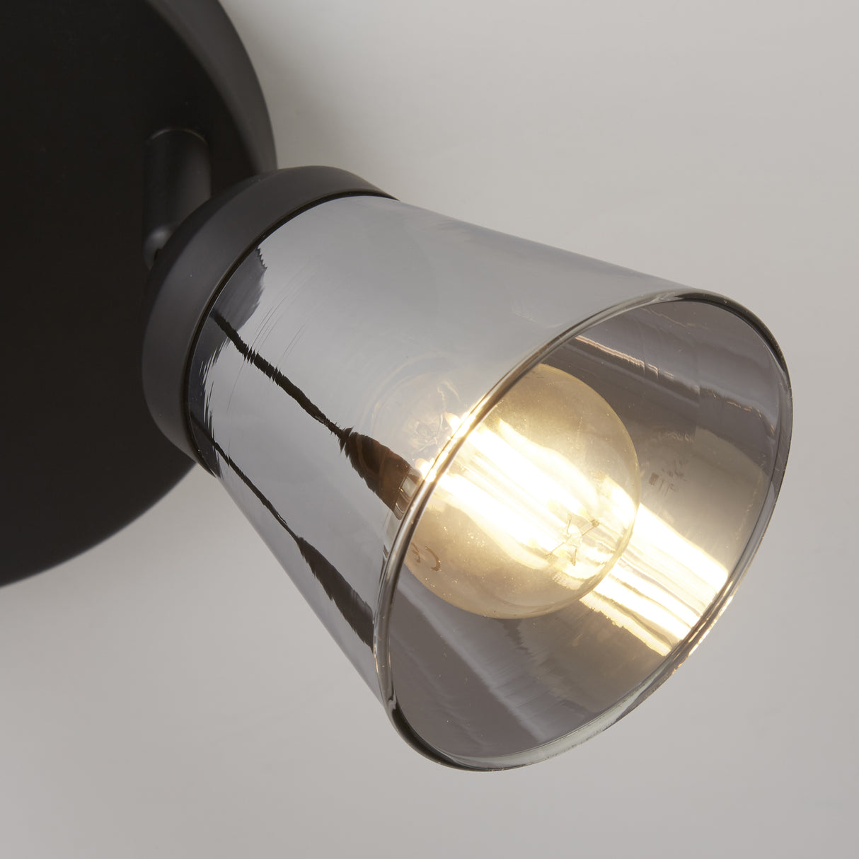 Searchlight Electric Mega 3Lt Round Spotlight - Black Metal & Smoked Glass 61170-3SM