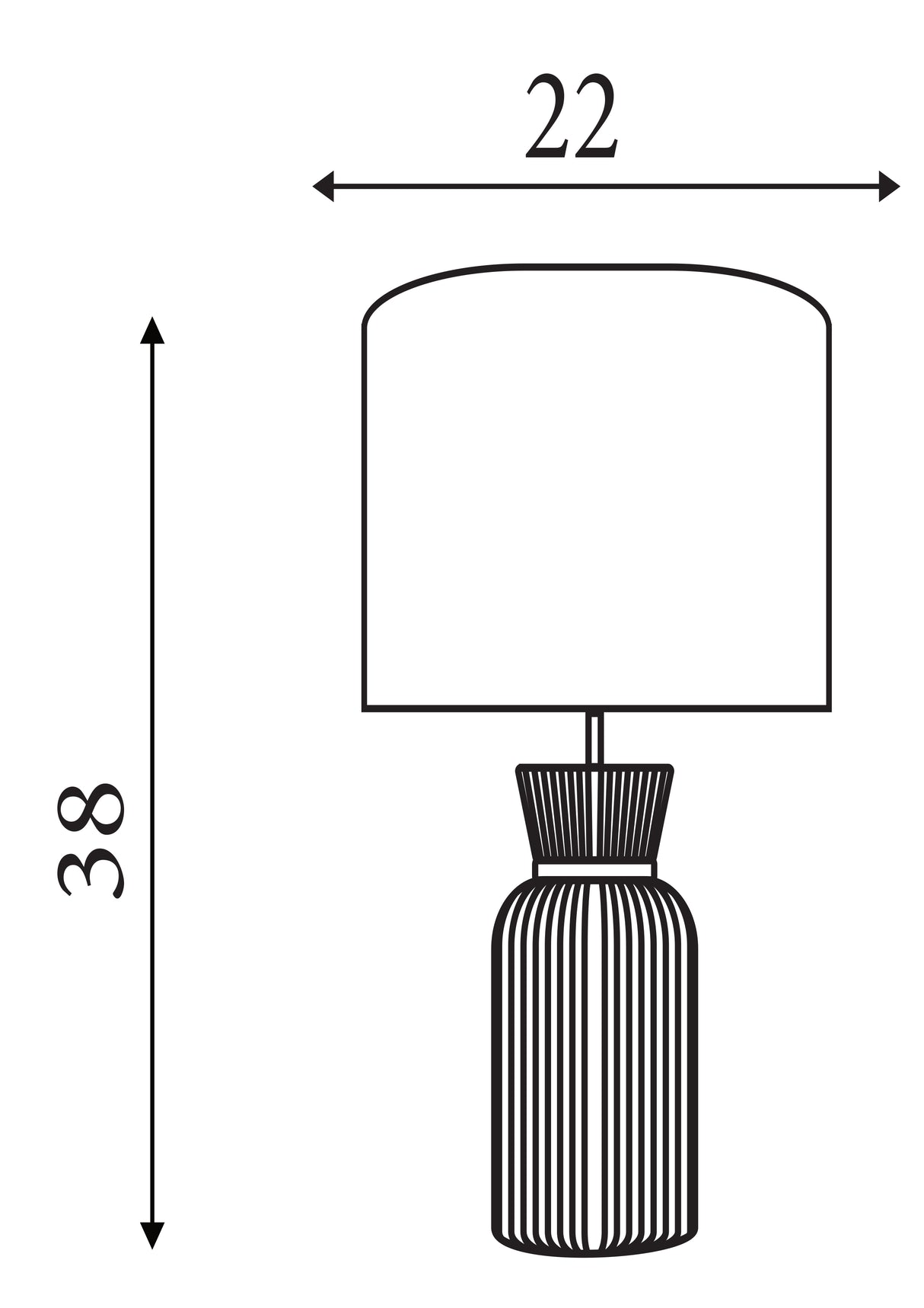Searchlight Electric Table Lamp - Ceramic & Fabric 62922BL