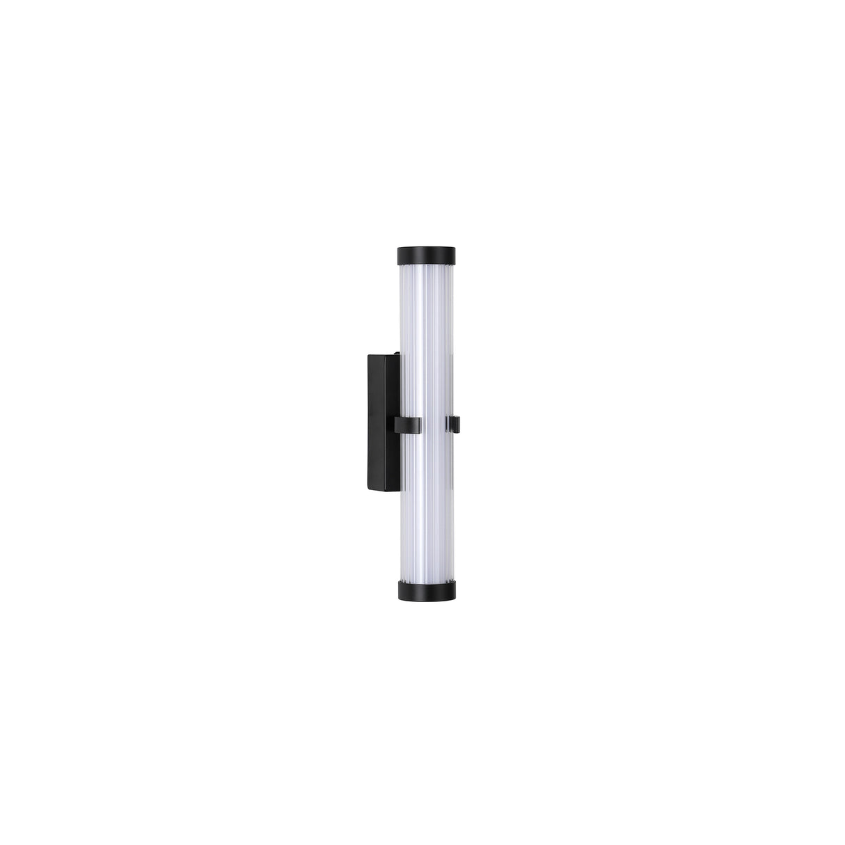 Searchlight Electric Clamp Wall Light - Black Metal, Ribbed Clear & Opal Diffuser 63124-1BK