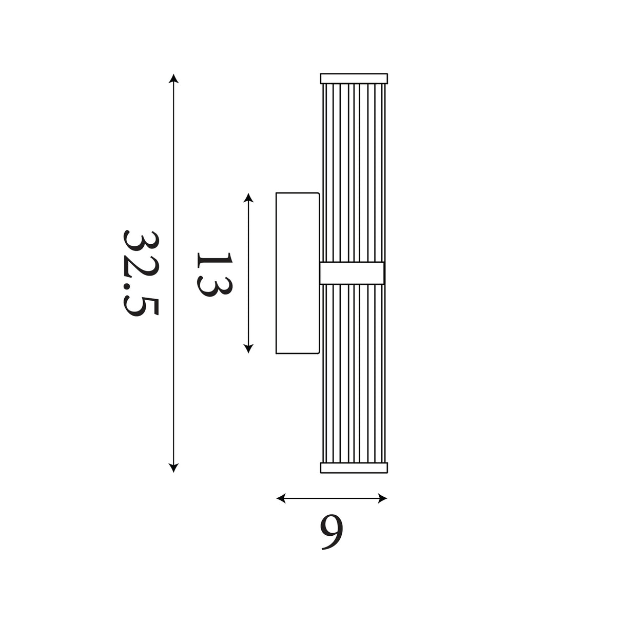 Searchlight Electric Clamp Wall Light - Black Metal, Ribbed Clear & Opal Diffuser 63124-1BK