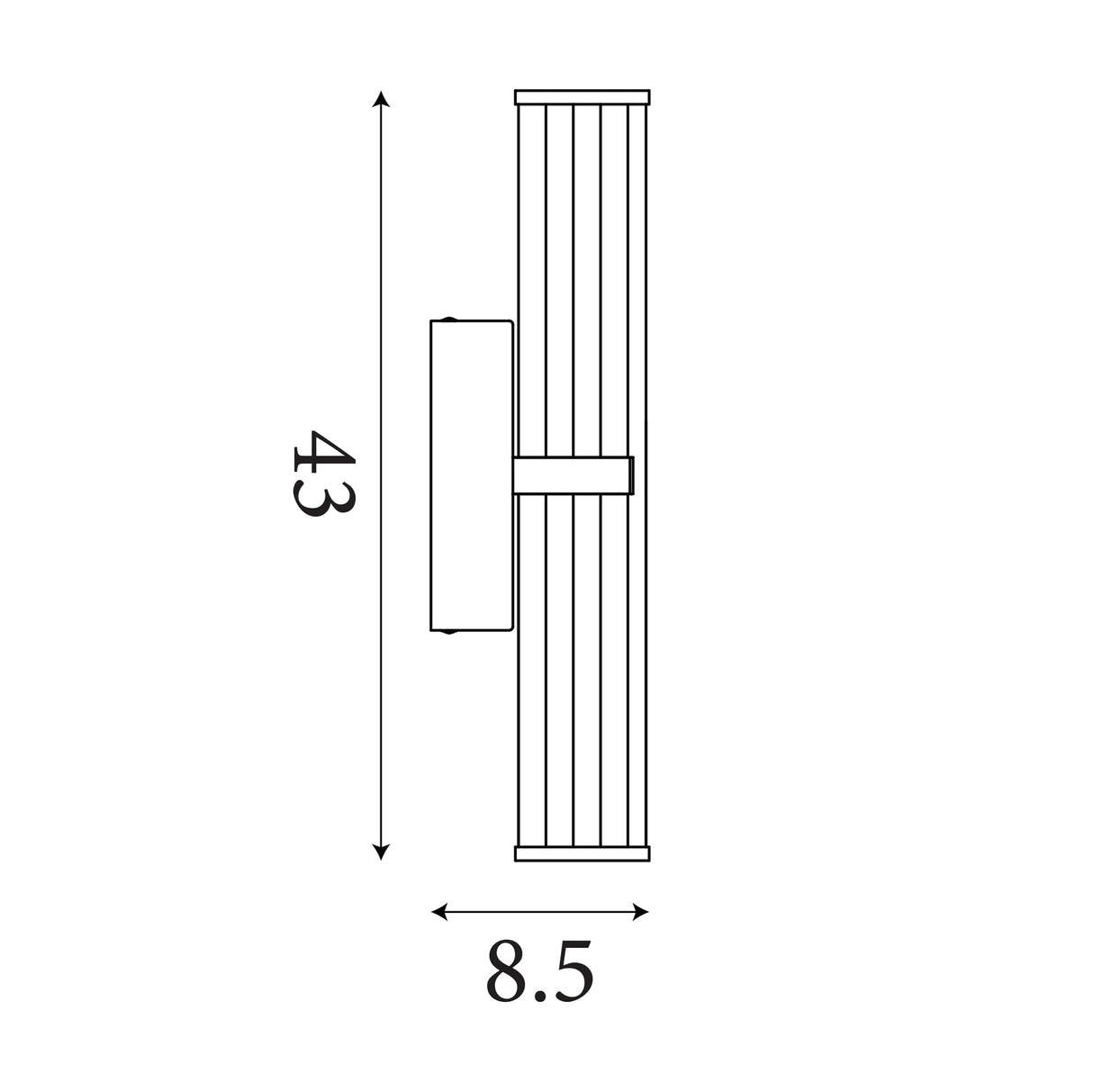 Searchlight Electric Clamp Wall Light - Black Metal, Ribbed Clear & Opal Diffuser 63125-1BK