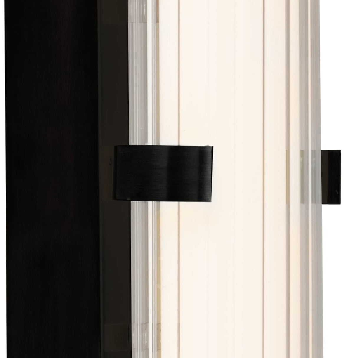 Searchlight Electric Clamp Wall Light - Black Metal, Ribbed Clear & Opal Diffuser 63126-1BK