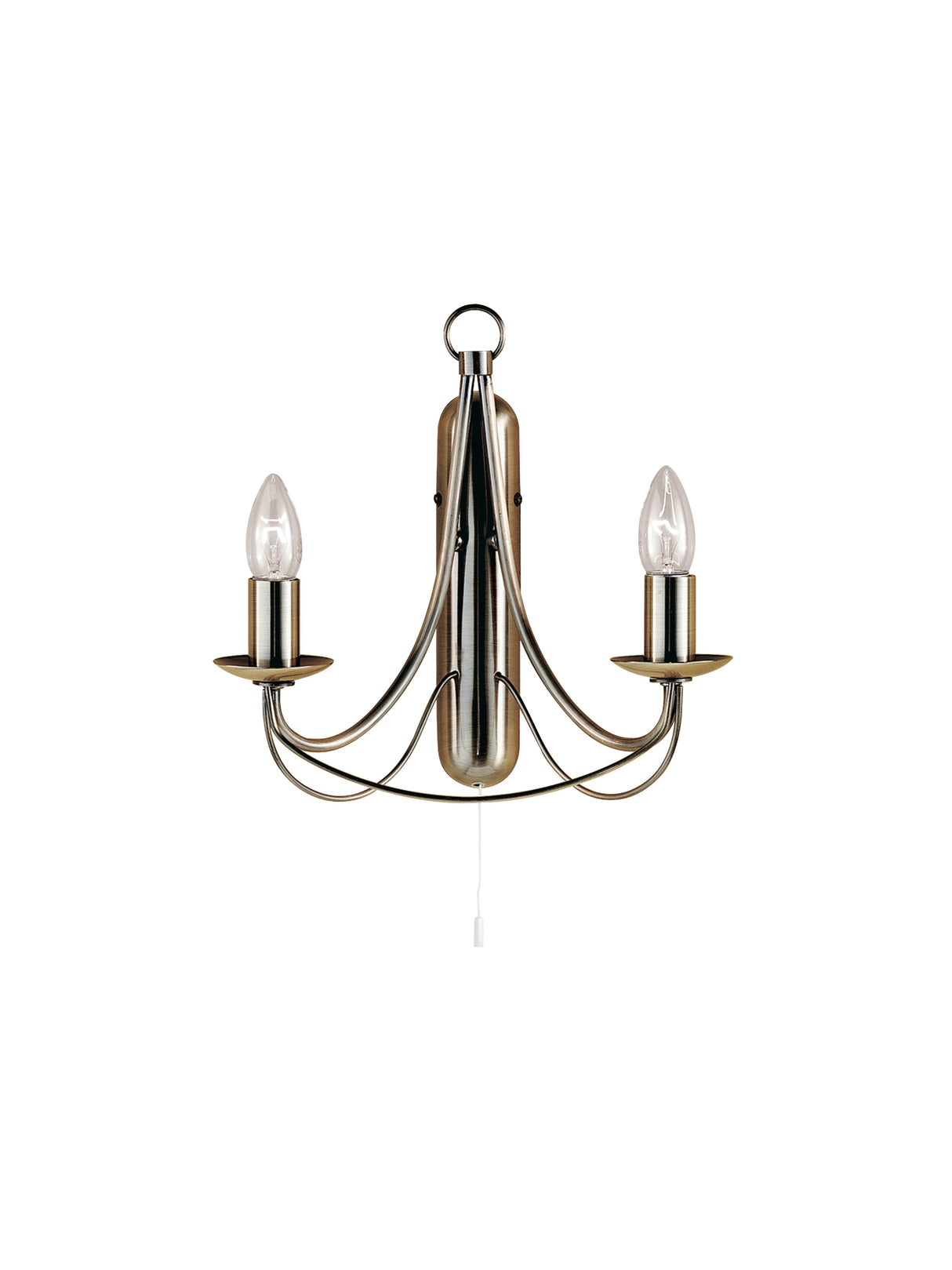 Searchlight Electric Maypole 2Lt Wall Light - Antique Brass Metal 6342-2AB