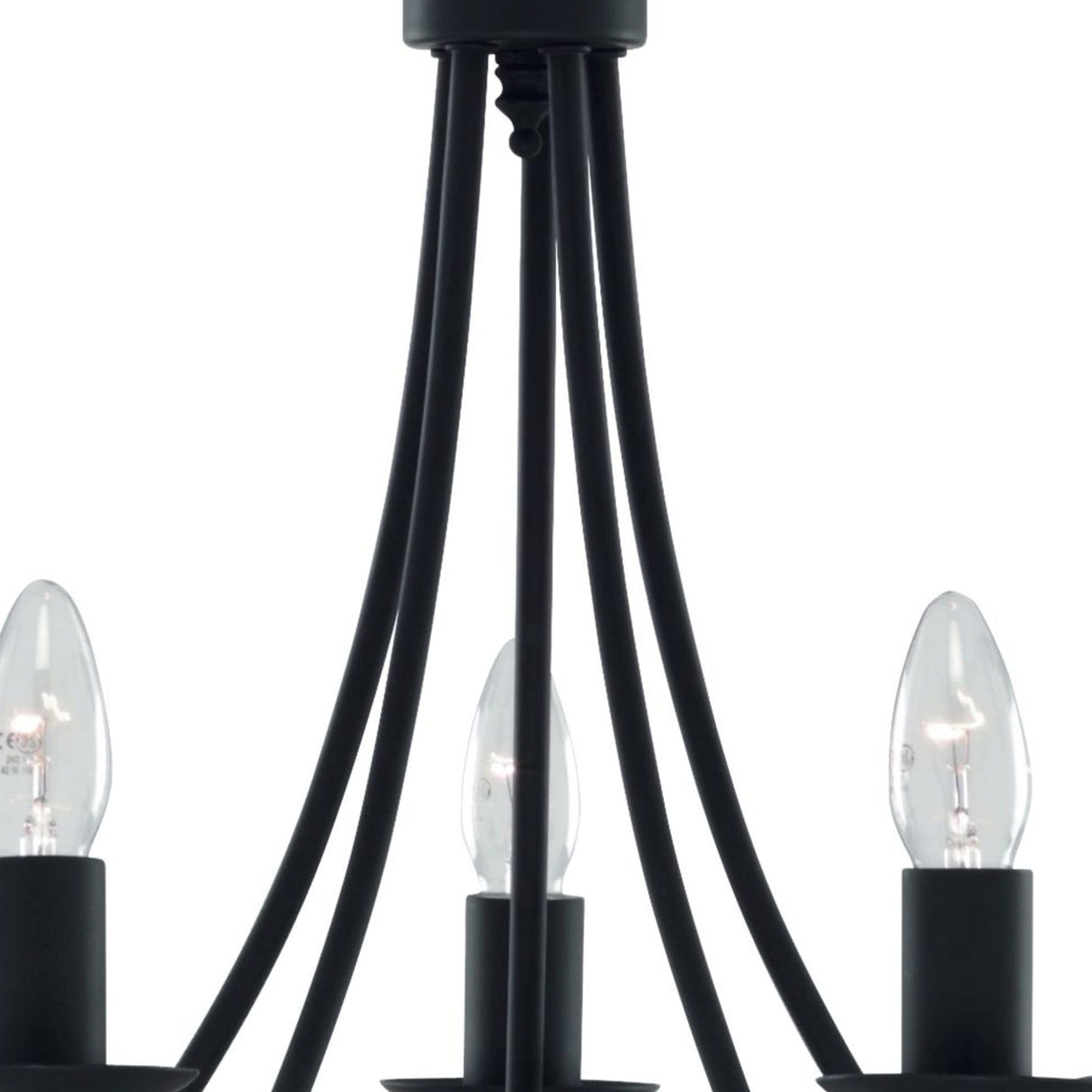 Searchlight Electric Maypole 5Lt Pendant - Black Metal 6345-5BK