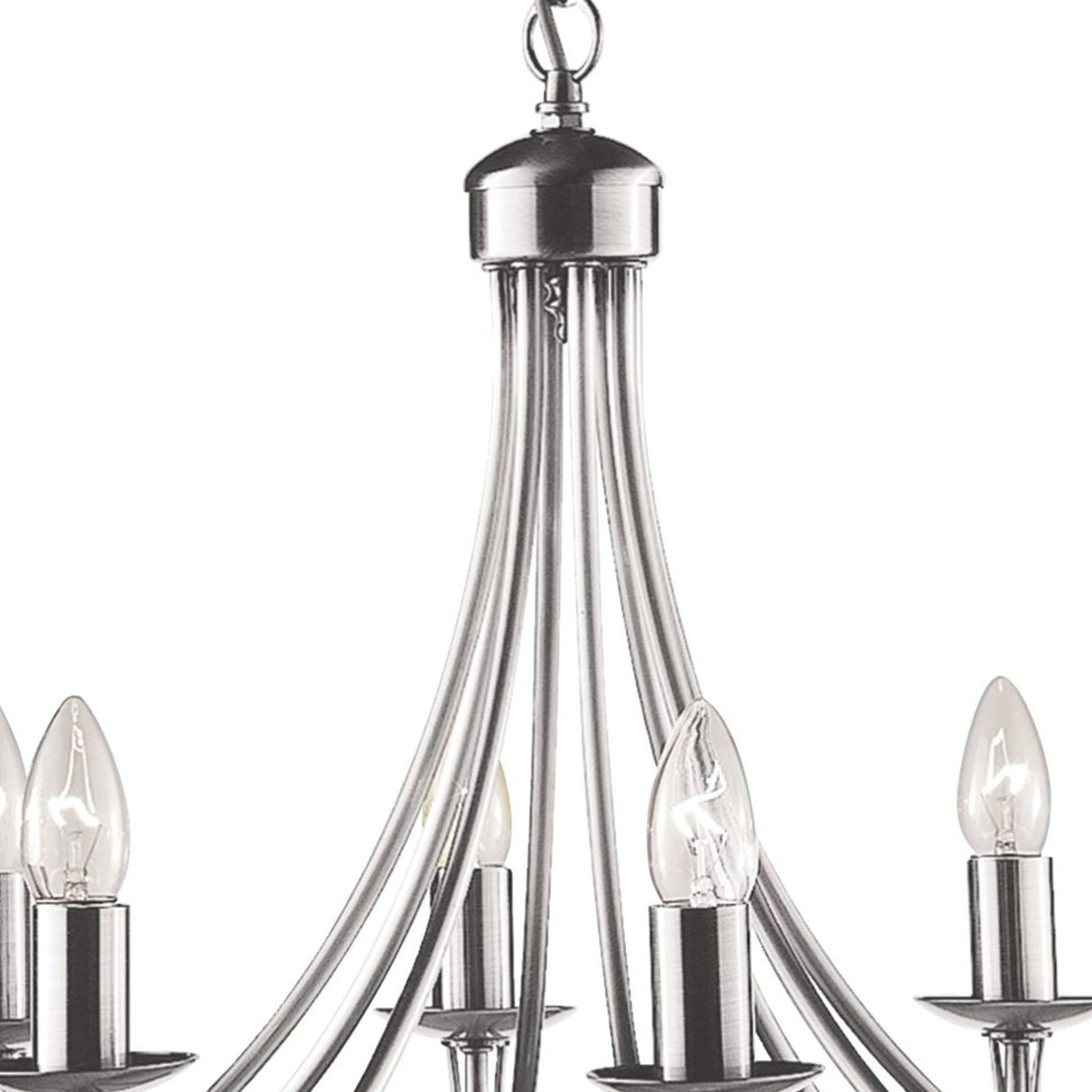 Searchlight Electric Maypole 8Lt Pendant - Satin Silver Metal 6348-8SS
