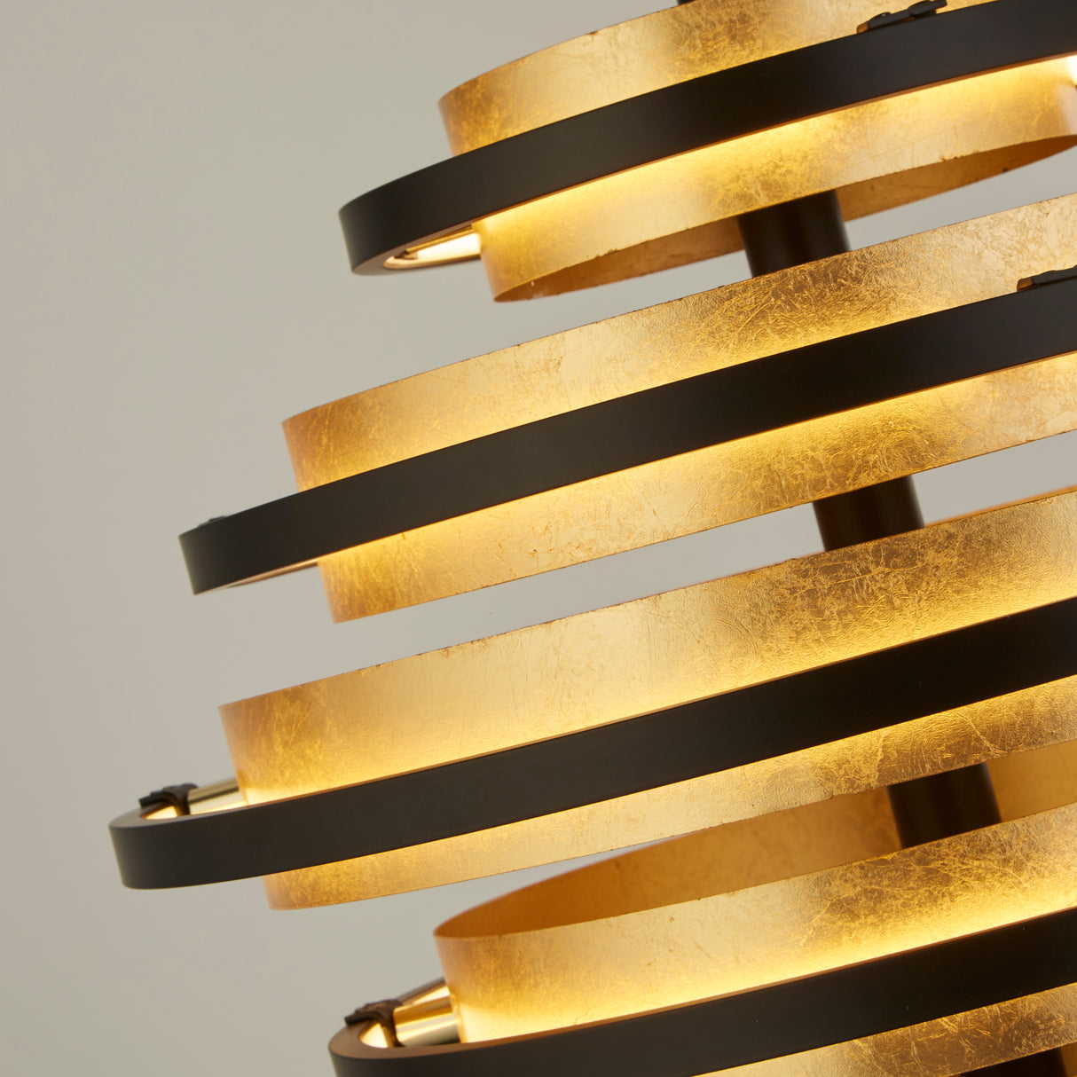 Searchlight Electric Hive 5Lt Pendant - Black Metal & Gold Leaf 6375-5BG