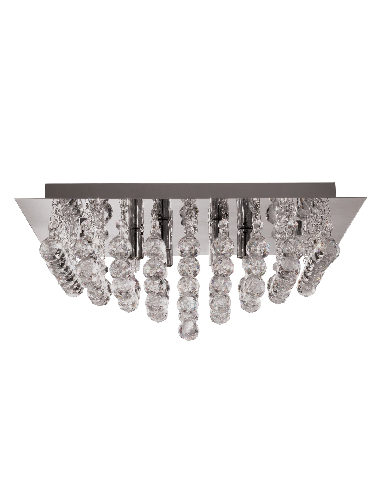 Searchlight Electric Hanna 6Lt Flush Ceiling Light - Chrome & Clear Crystal 6406-6CC
