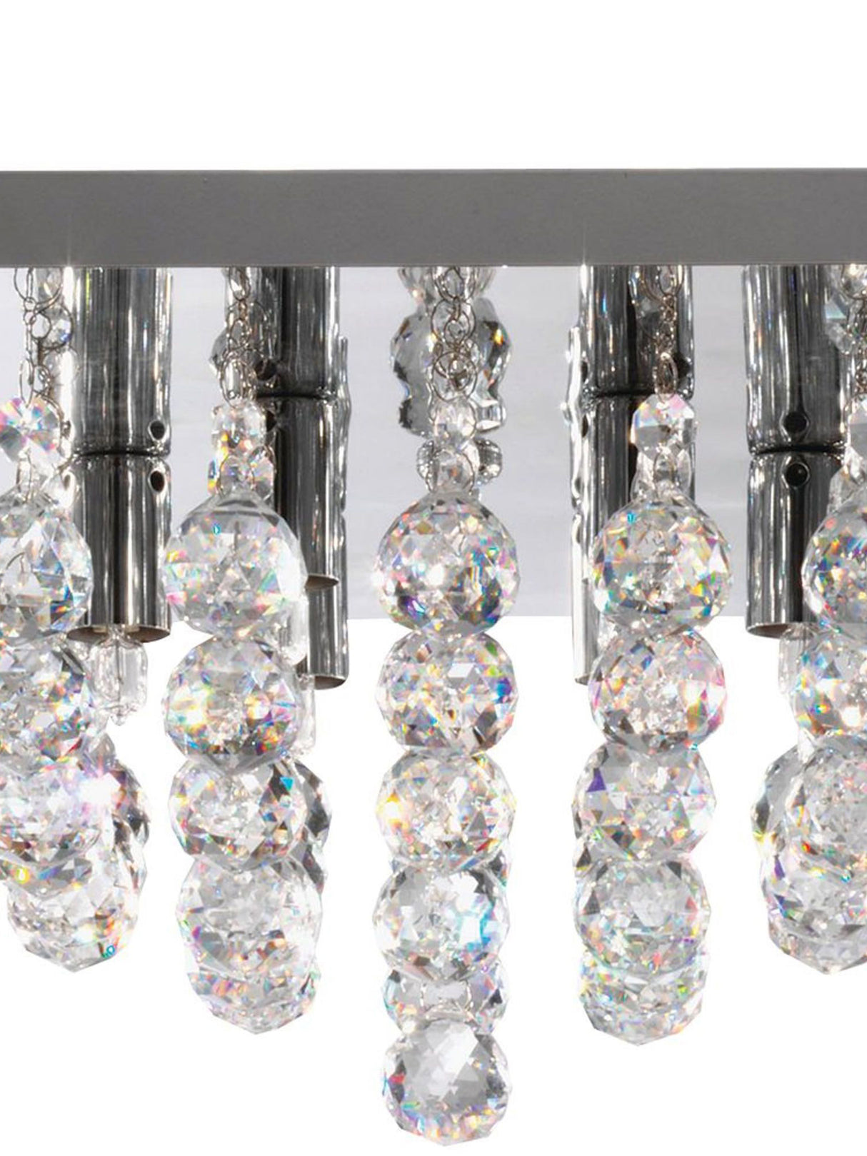 Searchlight Electric Hanna 6Lt Flush Ceiling Light - Chrome & Clear Crystal 6406-6CC
