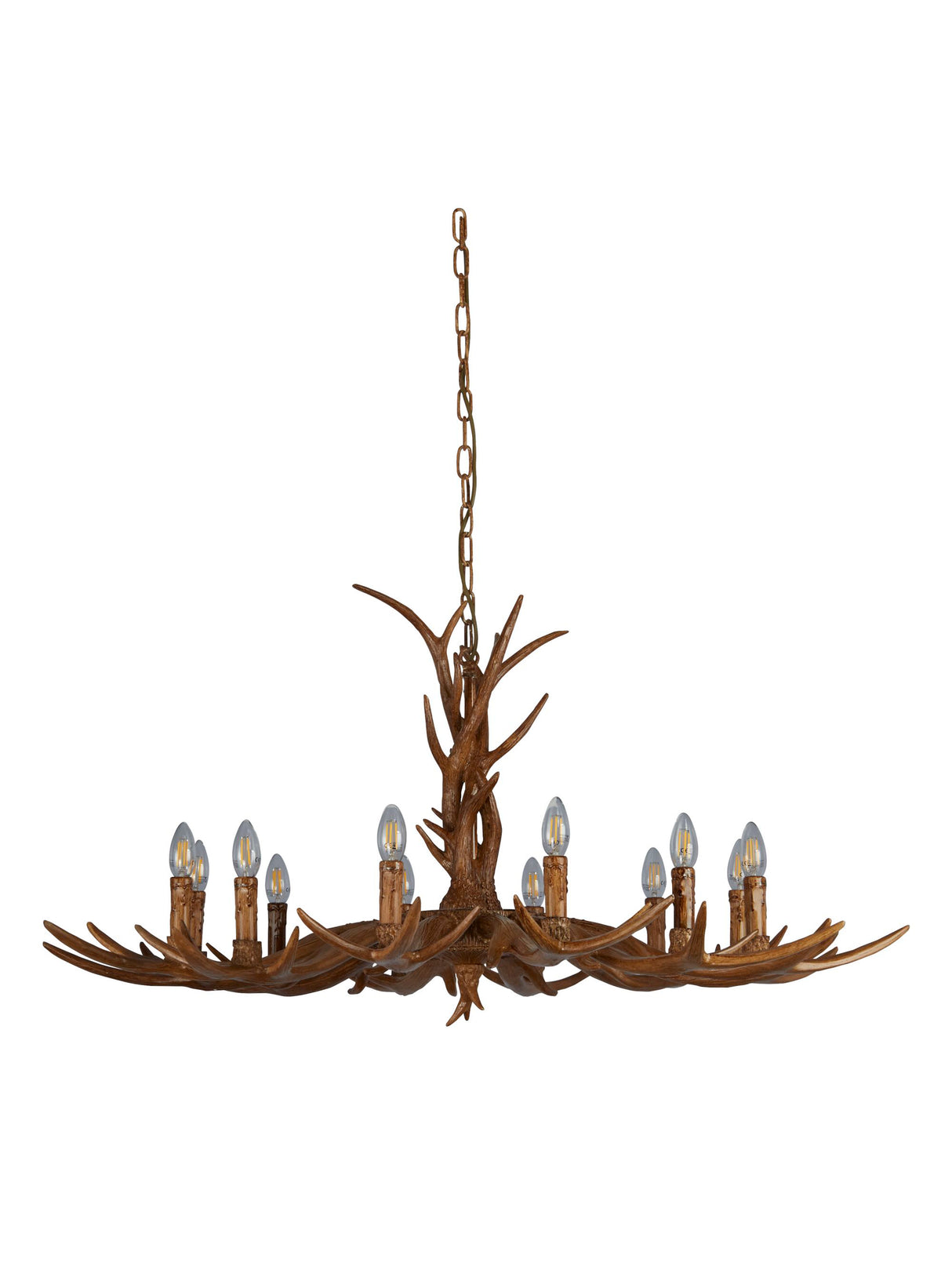 Searchlight Electric Stag 12Lt Pendant - Brown Resin 6416-12BR