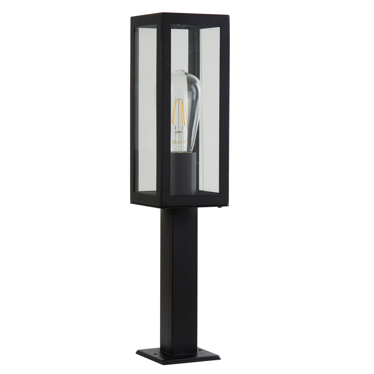 Searchlight Electric Box Outdoor Post - Black Metal & Clear Glass 6441-450BK