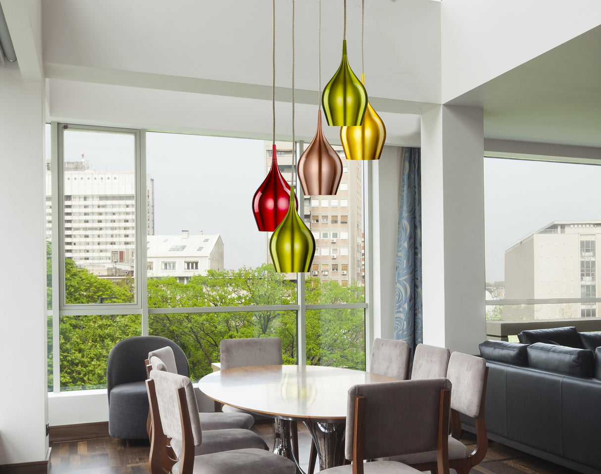 Searchlight Electric Vibrant 5Lt Multi-Drop Pendant-Metallic Multi-Coloured Metal 6465-5