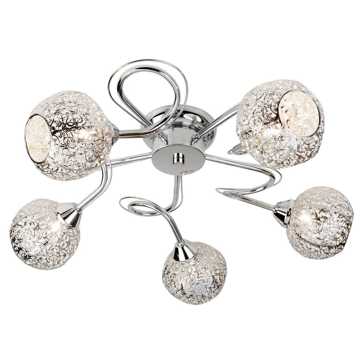 Souk 5Lt Flush - Chrome & Laser Cut Shades