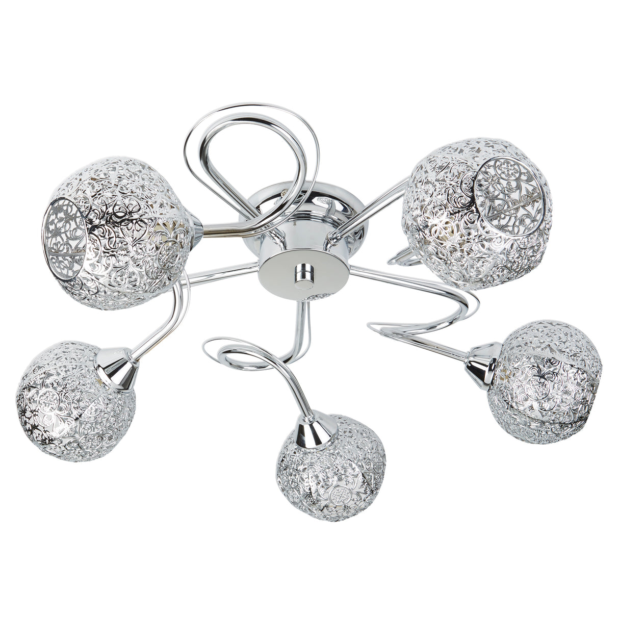 Searchlight Electric Souk 5Lt Flush - Chrome & Laser Cut Shades 6535-5CC