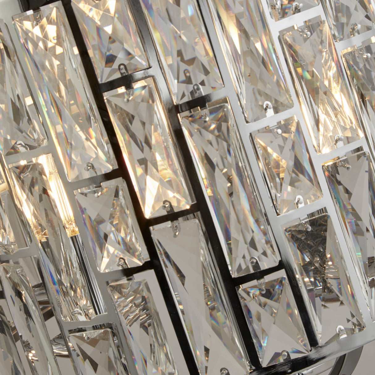 Searchlight Electric Bijou 5Lt Pendant - Chrome Metal & Crystal Glass 6585-5CC