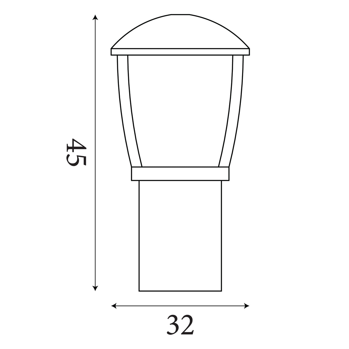 Searchlight Electric Seattle Post - Black Metal & Clear Frosted Polycarbonate 6591-450