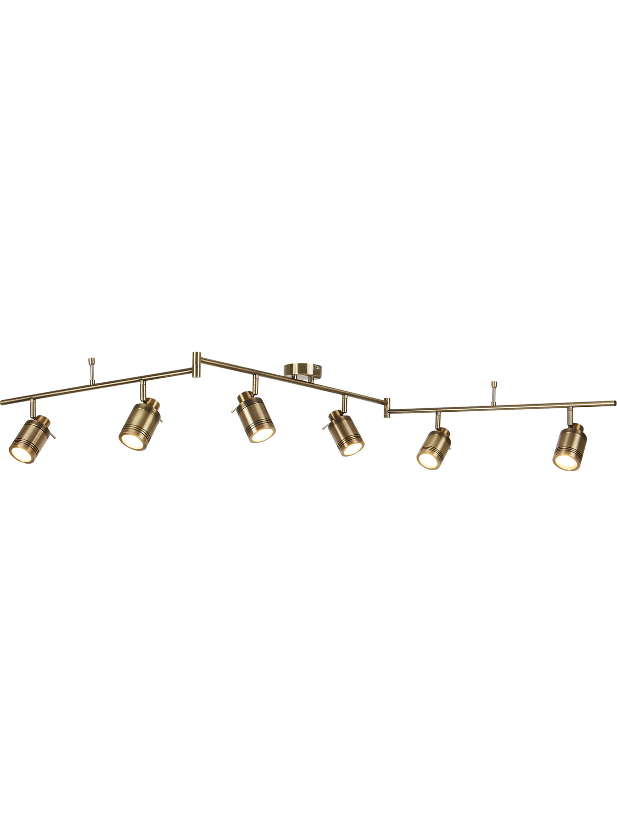Samson 6Lt Split Bar Spotlight - Antique Brass Metal