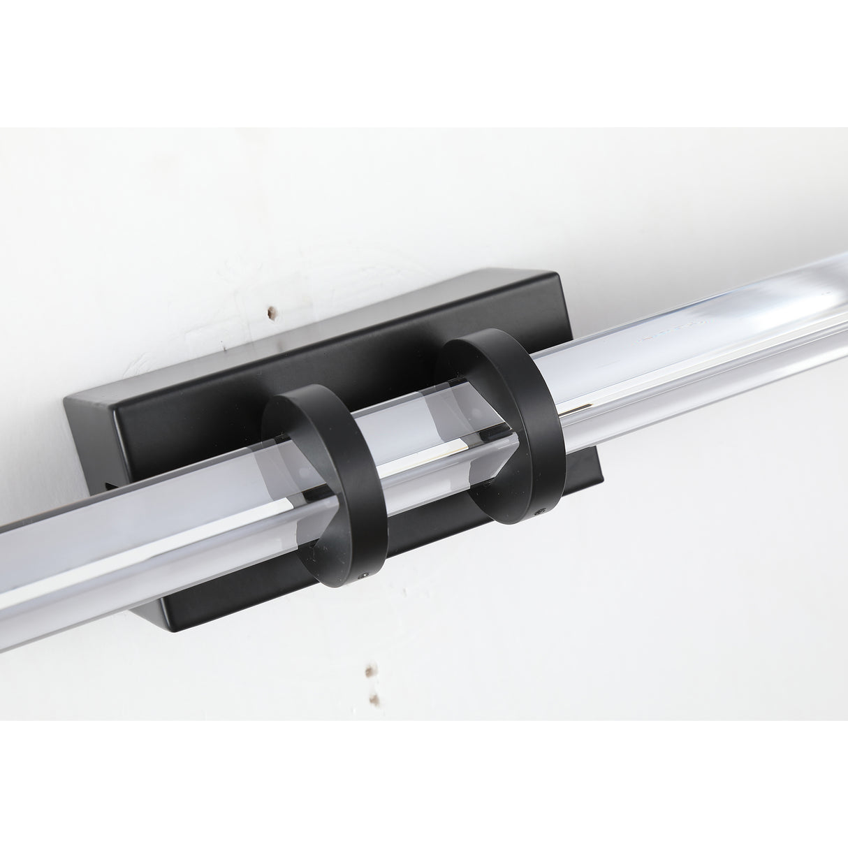 Searchlight Electric Parma LED Wall Light, Matt Black Metal & Clear Glass 66412BK