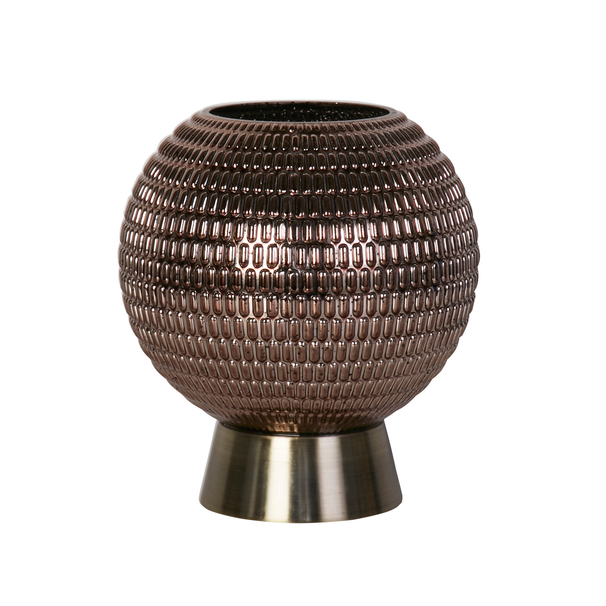 Searchlight Electric Mila Table Lamp - Antique Brass Metal & Brown Glass 67008AB