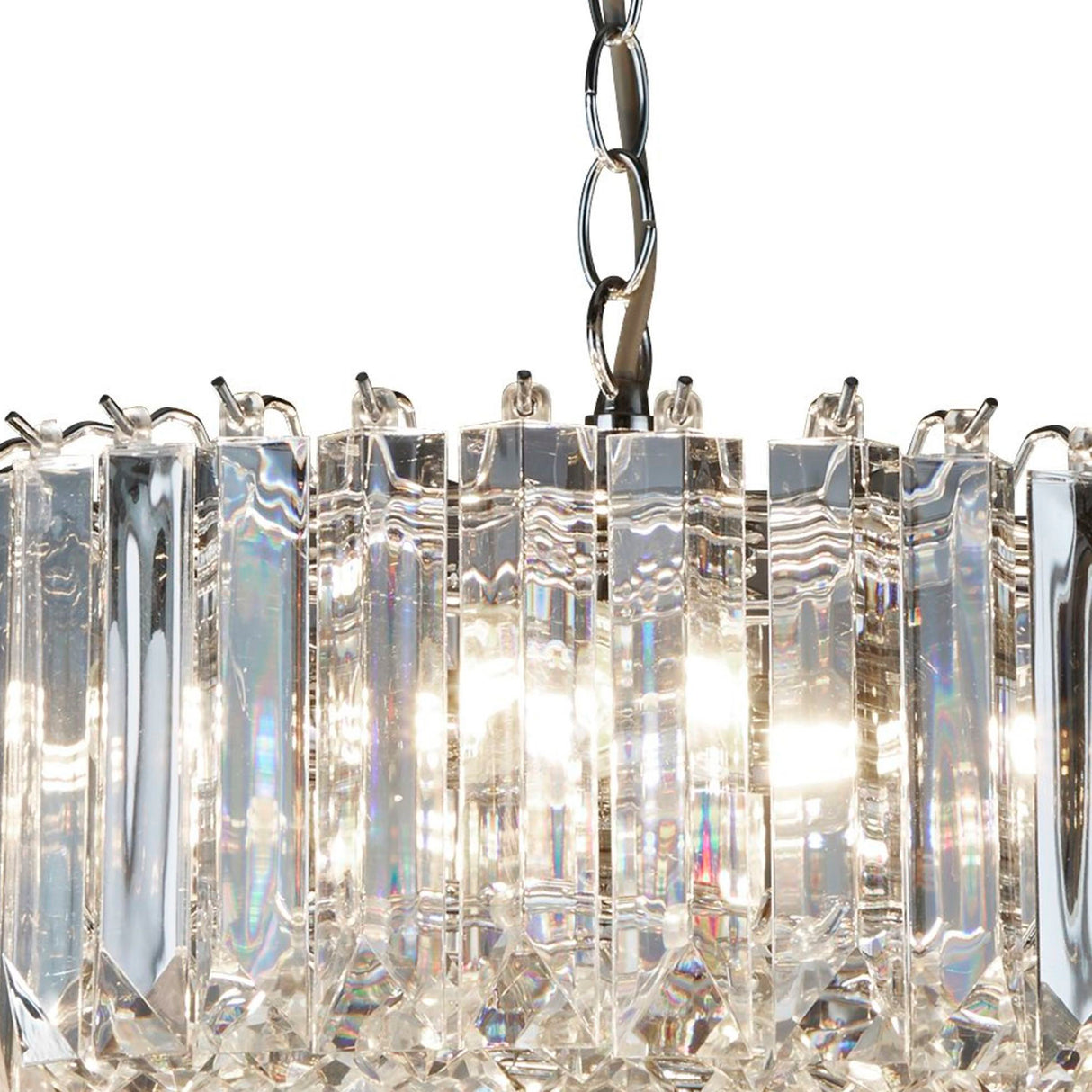 Searchlight Electric Sigma 4Lt Pendant - Chrome Metal & Acrylic 6715CC