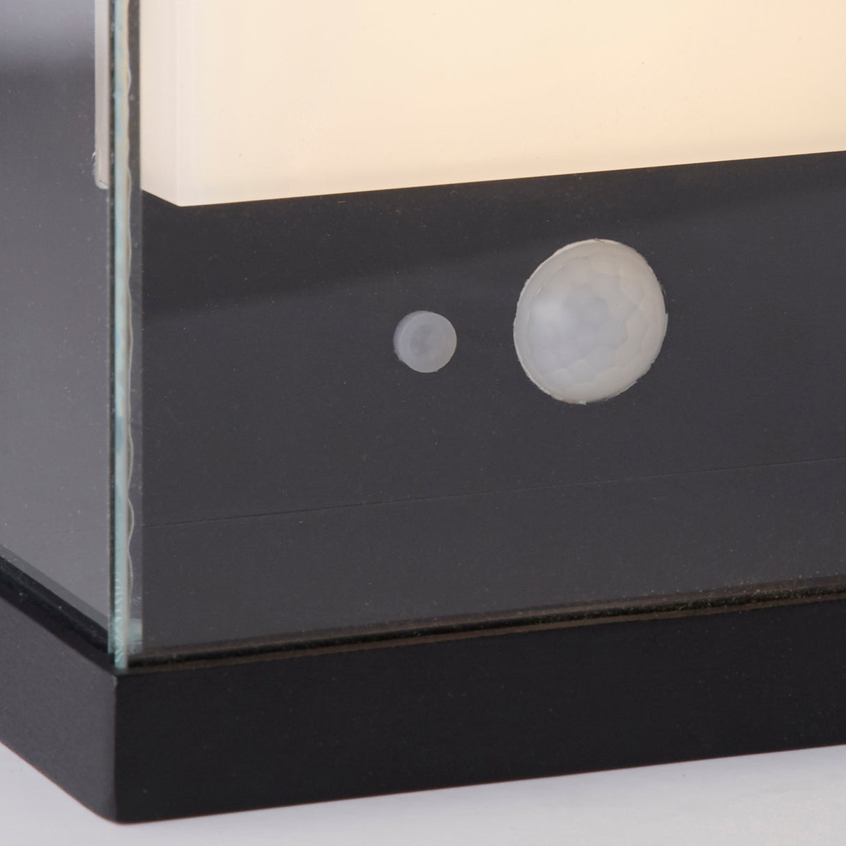 Searchlight Electric Solar Outdoor Wall Light - Black Metal & White Polycarbonate 67419BK