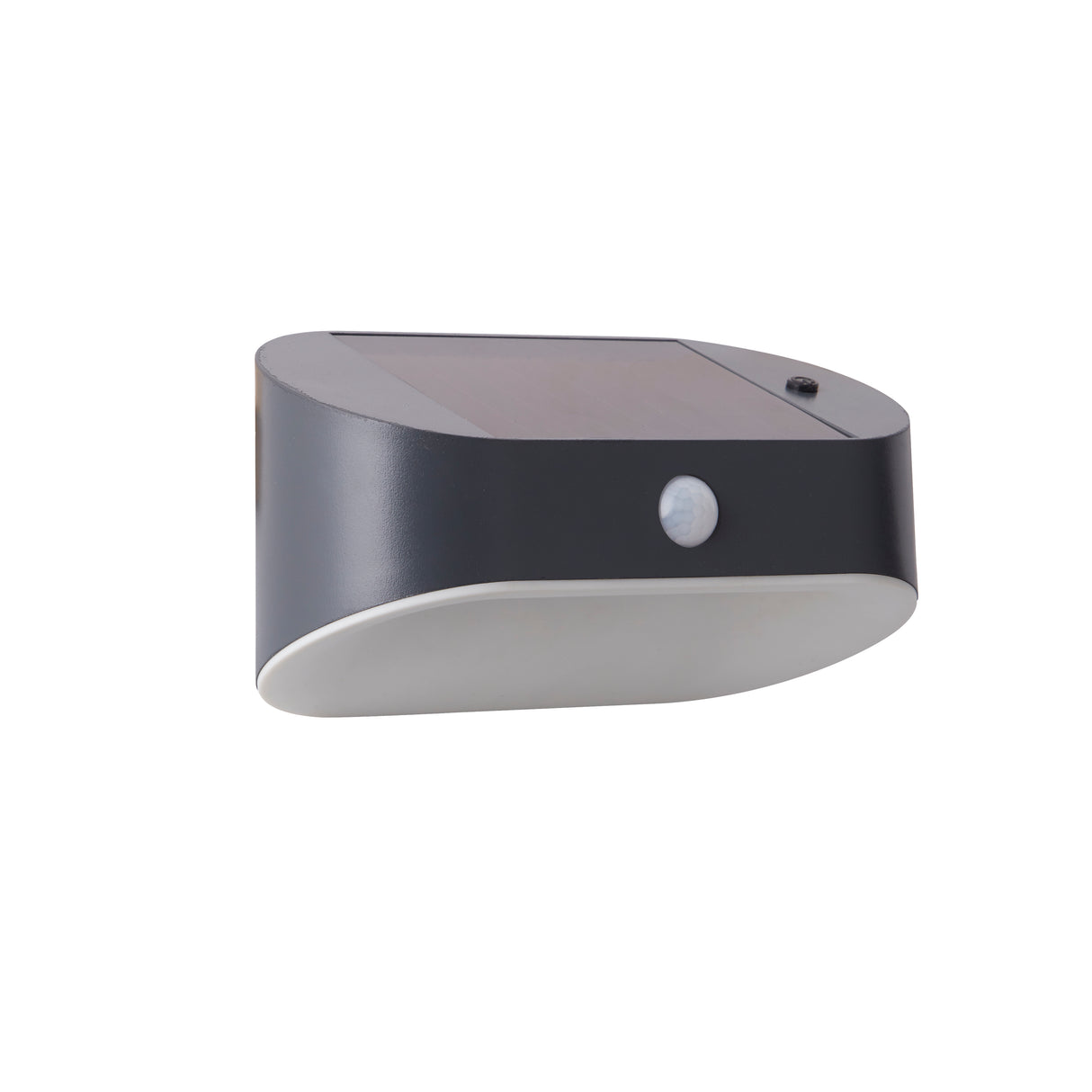 Searchlight Electric Solar Outdoor Wall Light - Black Metal & White Polycarbonate 67421BK-PIR