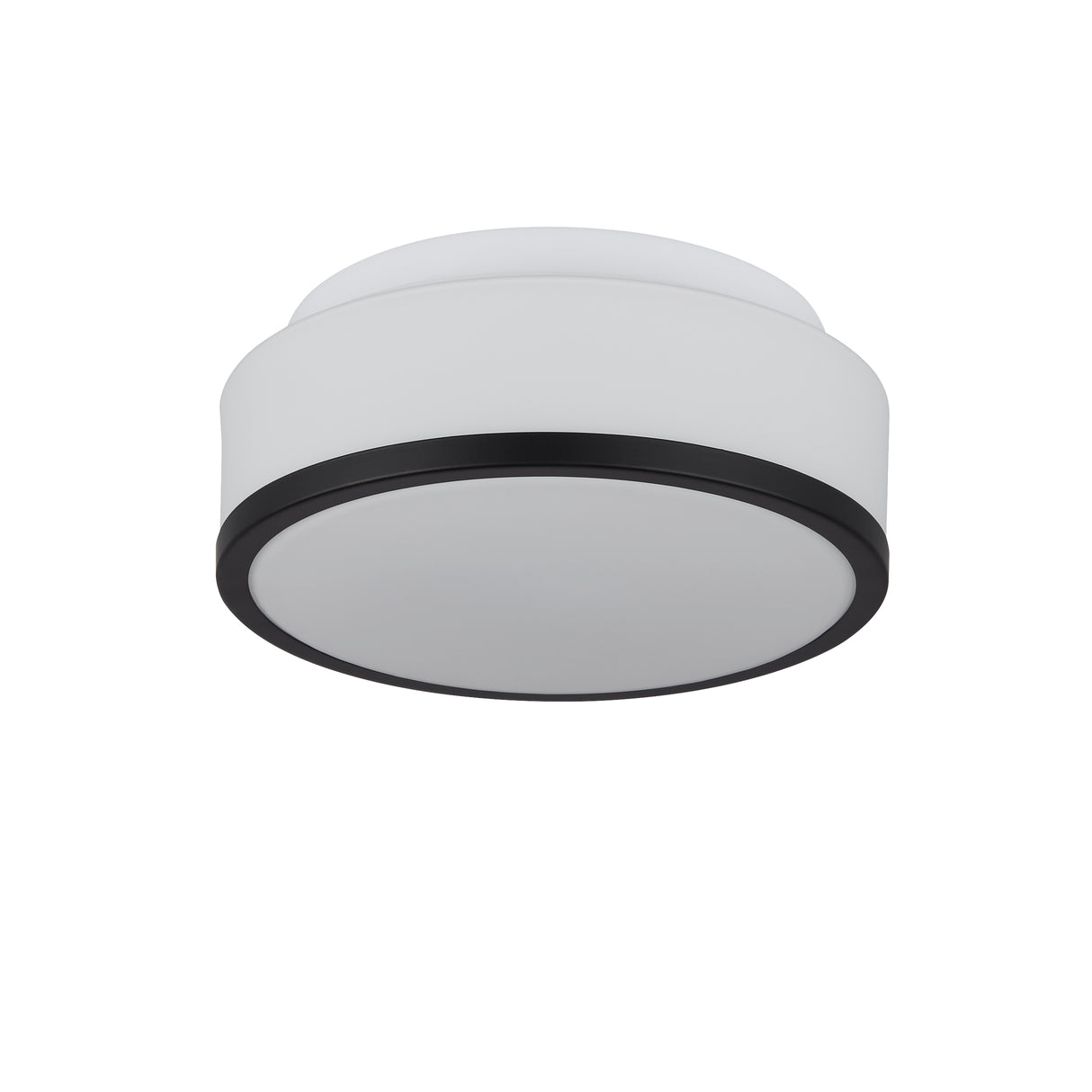 Searchlight Electric Cheese 2Lt Flush - Black Metal & White Glass 7039-23BK