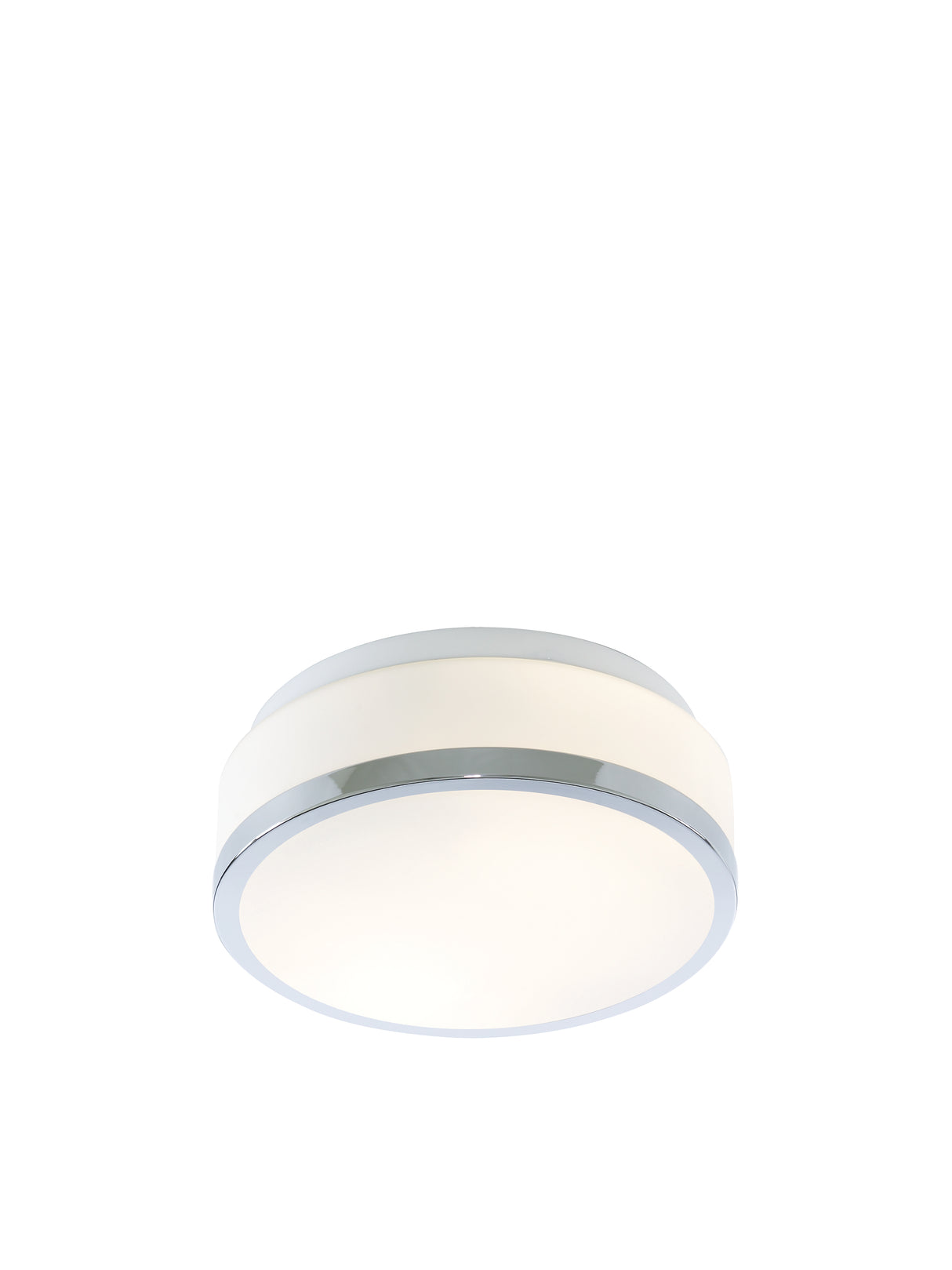 Cheese 2Lt Flush - Chrome Metal & White Glass
