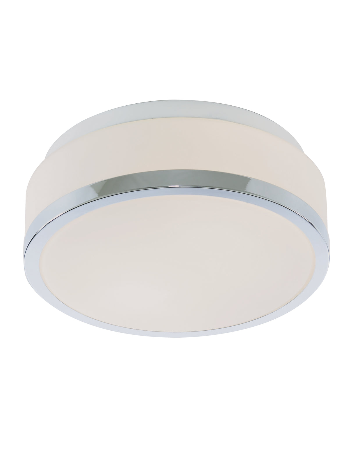 Searchlight Electric Cheese 2Lt Flush - Chrome Metal & White Glass 7039-23CC