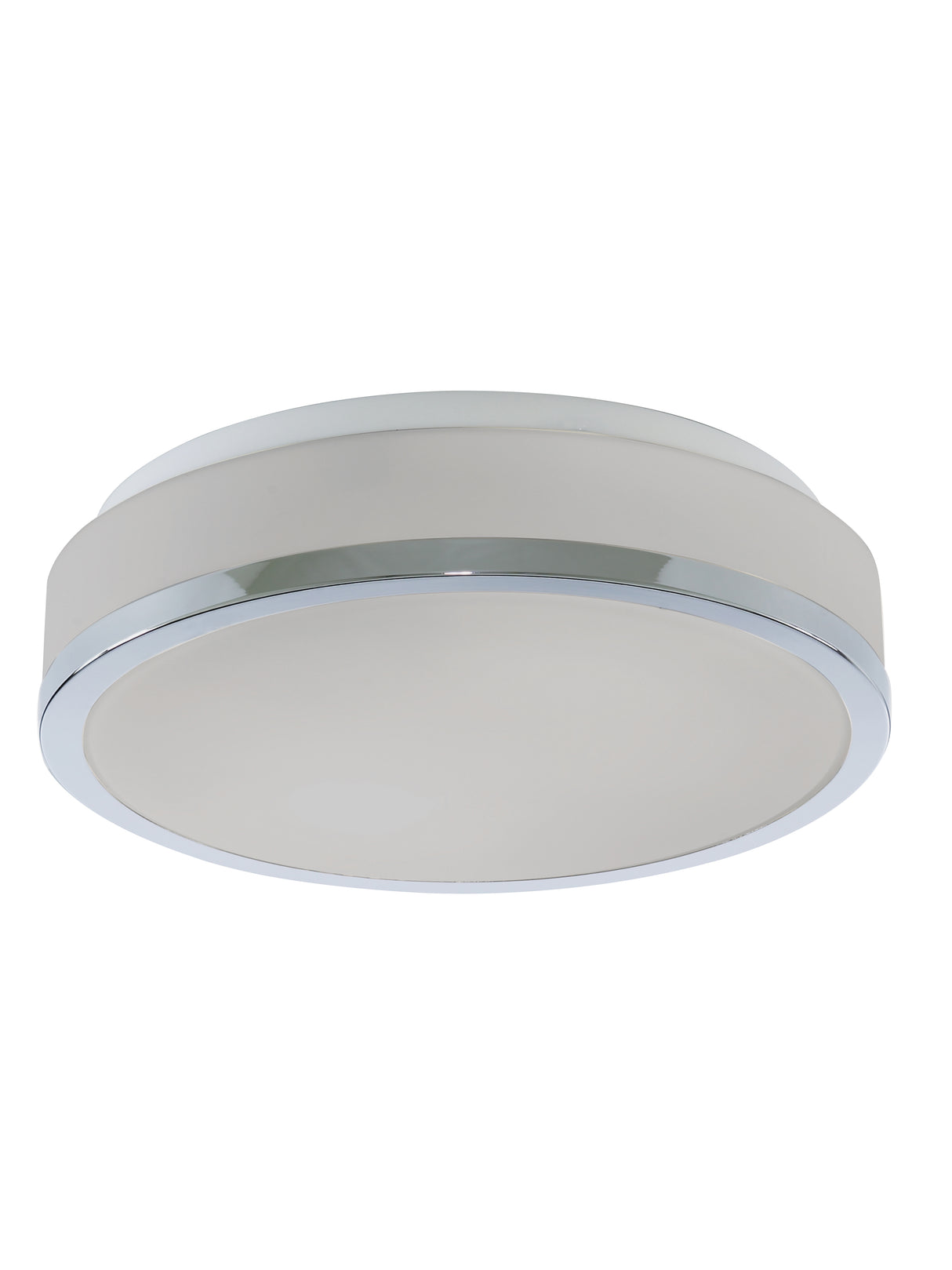 Searchlight Electric Cheese 2Lt Flush - Chrome Metal & White Glass 7039-28CC