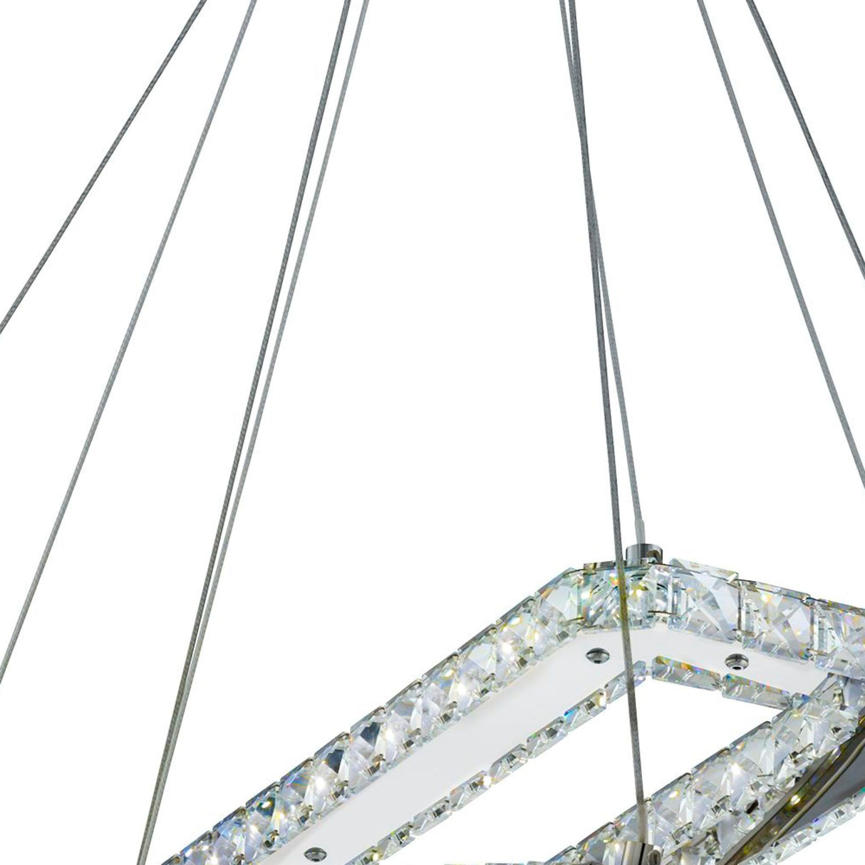 Searchlight Electric Clover 2Lt LED Pendant - Chrome & Clear Glass 7123CC